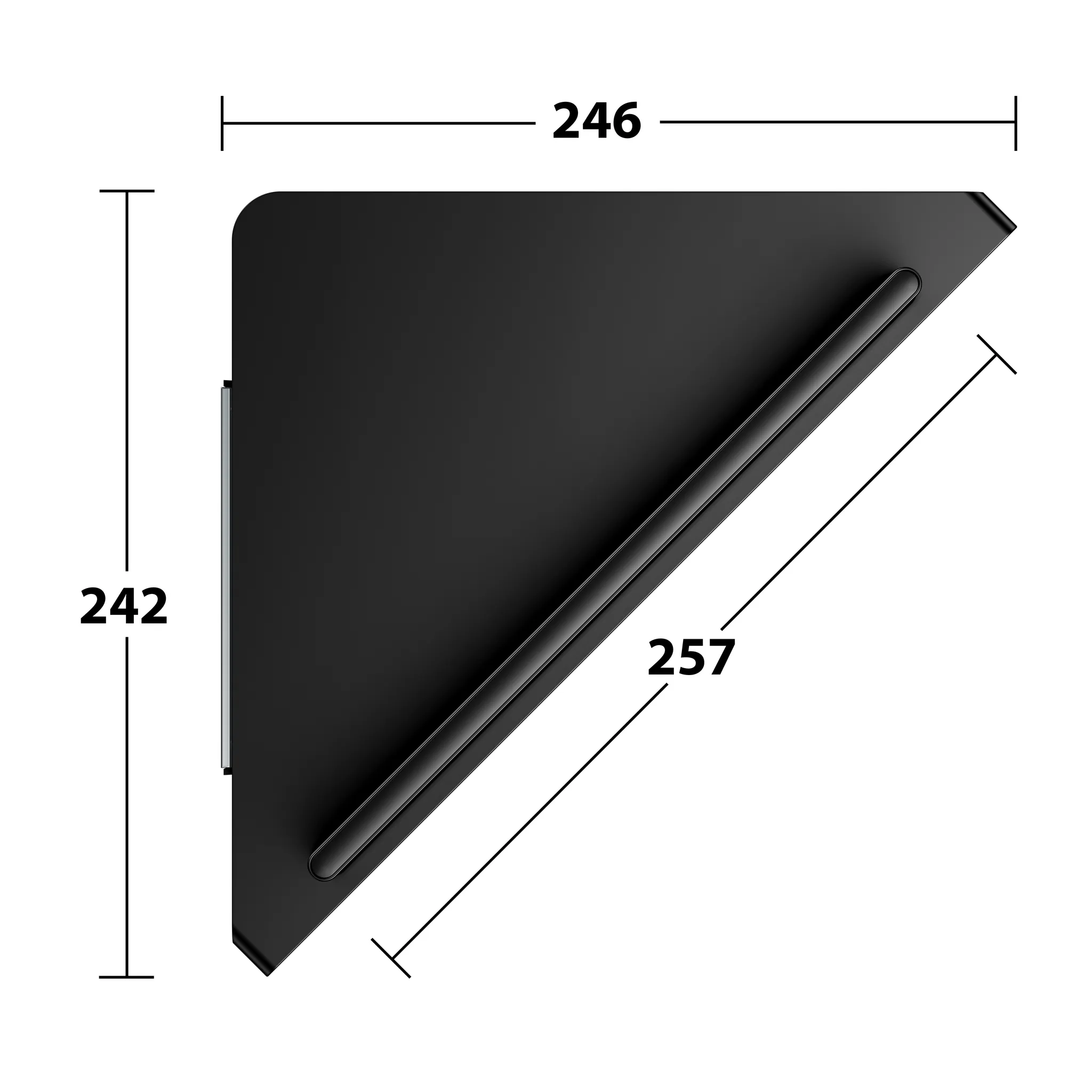 KEUCO AVENO Eckduschablage mit Glasabzieher schwarz matt KEUCO AVENO Eckduschablage mit Glasabzieher schwarz matt