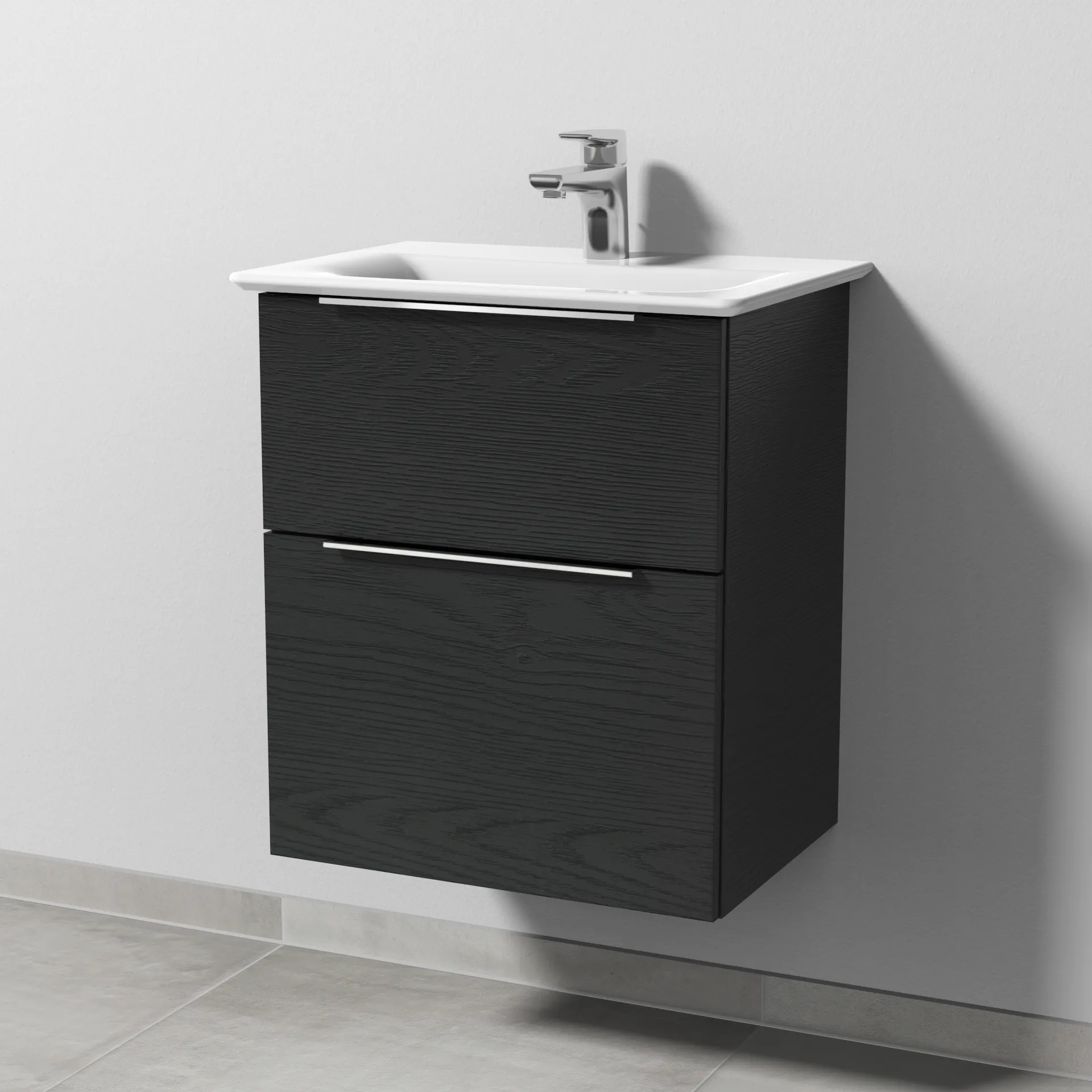 Sanipa Waschtischunterschrank „3way“ passend zu Keramik-Waschtische Connect Air von Ideal Standard 490 × 585 × 357 mm in Black Oak