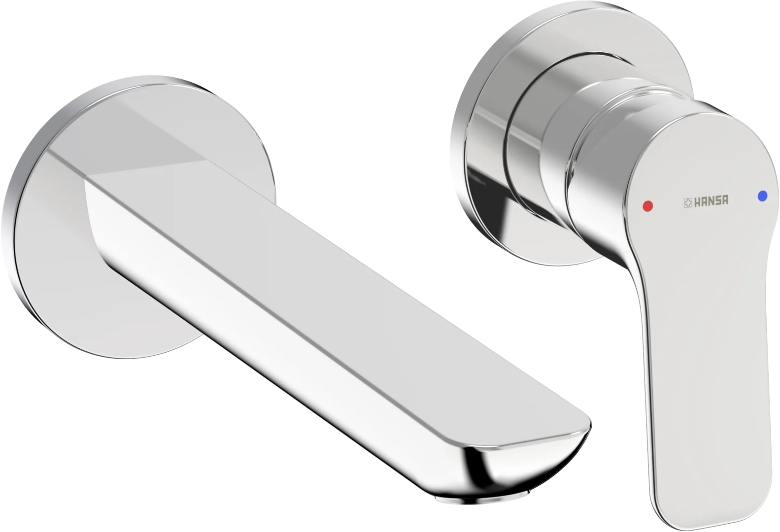 HansaBASIC Waschtischarmatur EHM FM-Set f. WT-Batt. HansaBASIC 5560 Ausladung 185 mm Chrom