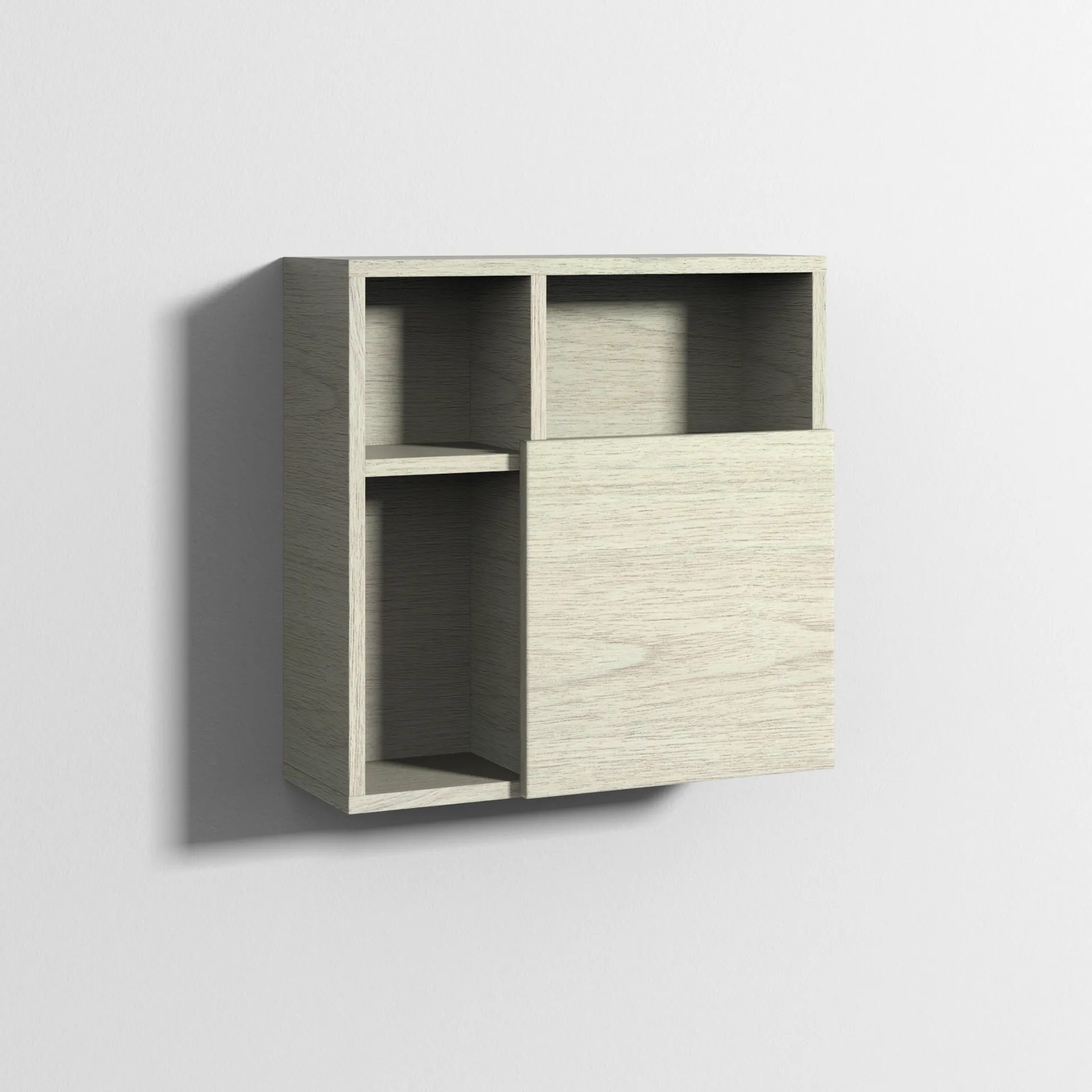 Sanipa Würfelschrank „3way“ 510 × 510 × 197 mm in White Oak, rechts