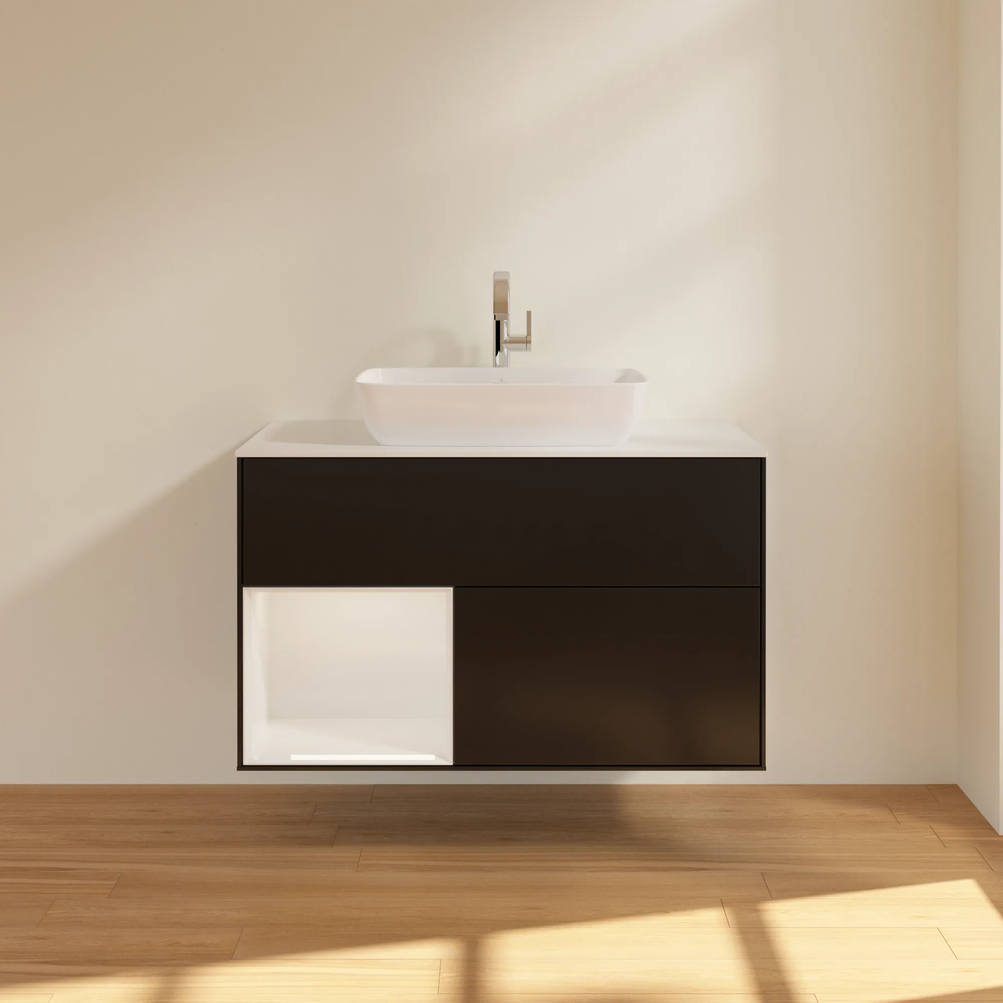 Villeroy & Boch Waschbeckenunterschrank Finion F77, 1000 x 603 x 501 mm, mit Beleuchtung, 2 Auszüge