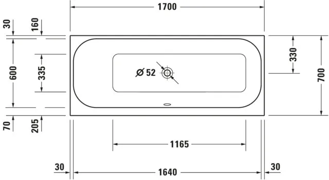 Duravit Badewanne „Happy D.2“ rechteck 170 × 70 cm