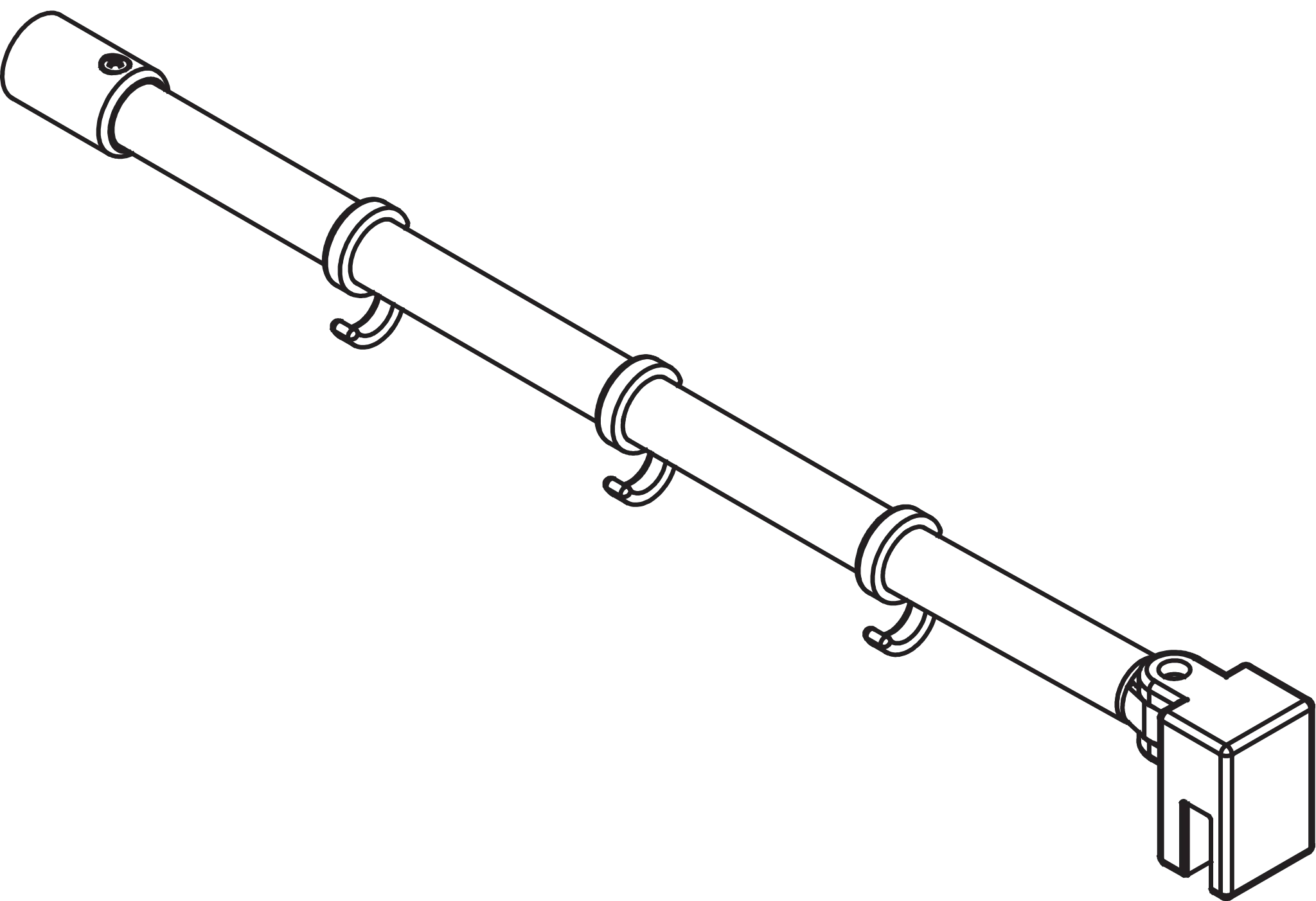 Kermi Duschdesign Stabilisierung „WALK-IN XB“ 1220 mm in Silber Mattglanz