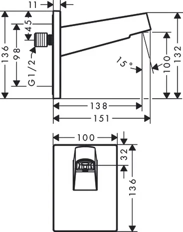 Wandanschluss Pulsify fürKopfbrause 260 chrom Wandanschluss Pulsify fürKopfbrause 260 chrom