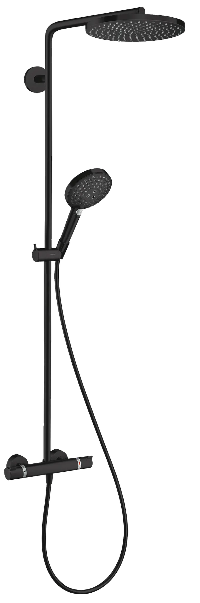 Hansgrohe Raindance Select S Showerpipe 240 1jet PowderRain mit Thermostat, Mattschwarz Hansgrohe Raindance Select S Showerpipe 240 1jet PowderRain mit Thermostat, Mattschwarz