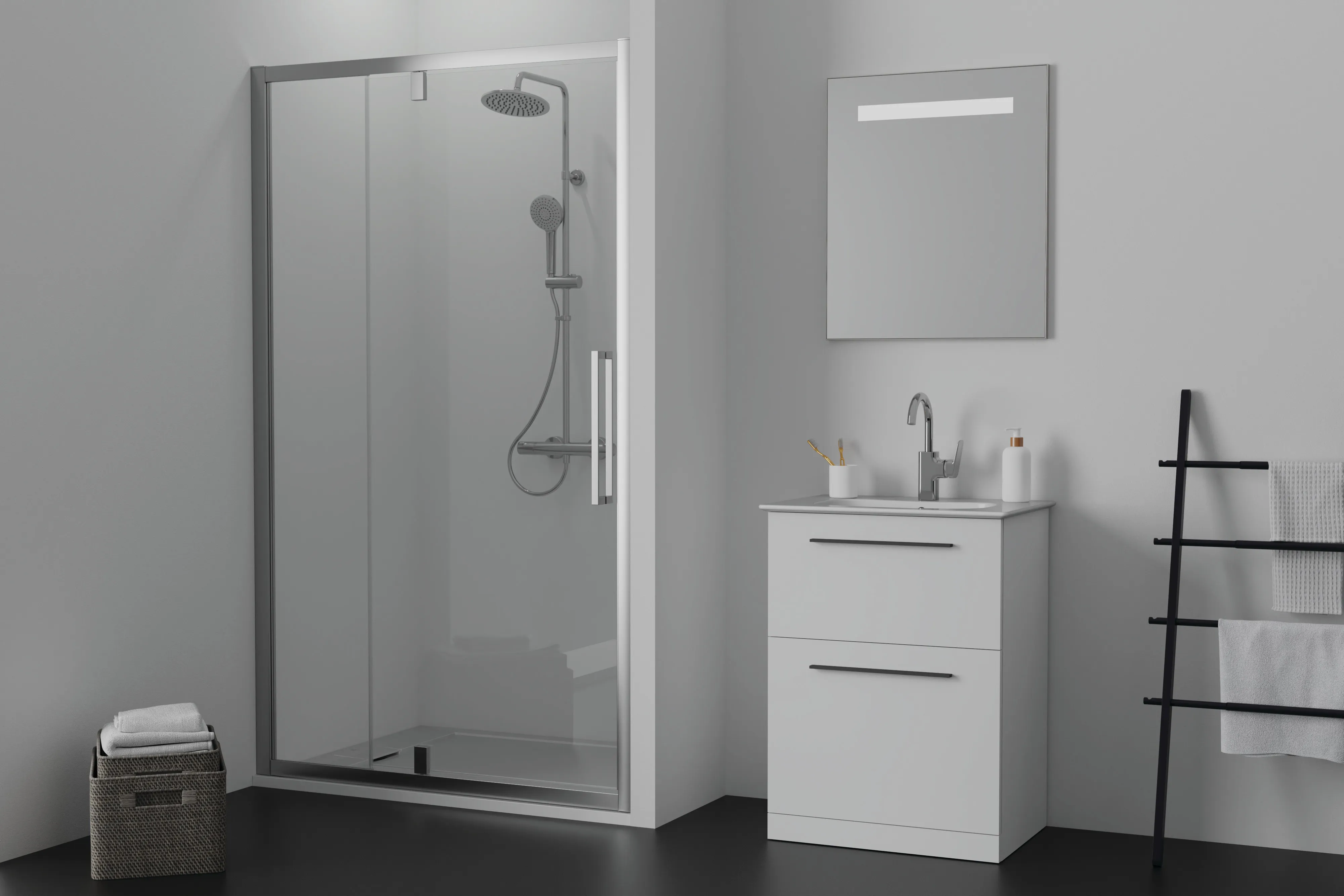 Ideal Standard Duschwanne „UltraFlatSi.life“ 80 × 120 cm in Carraraweiß