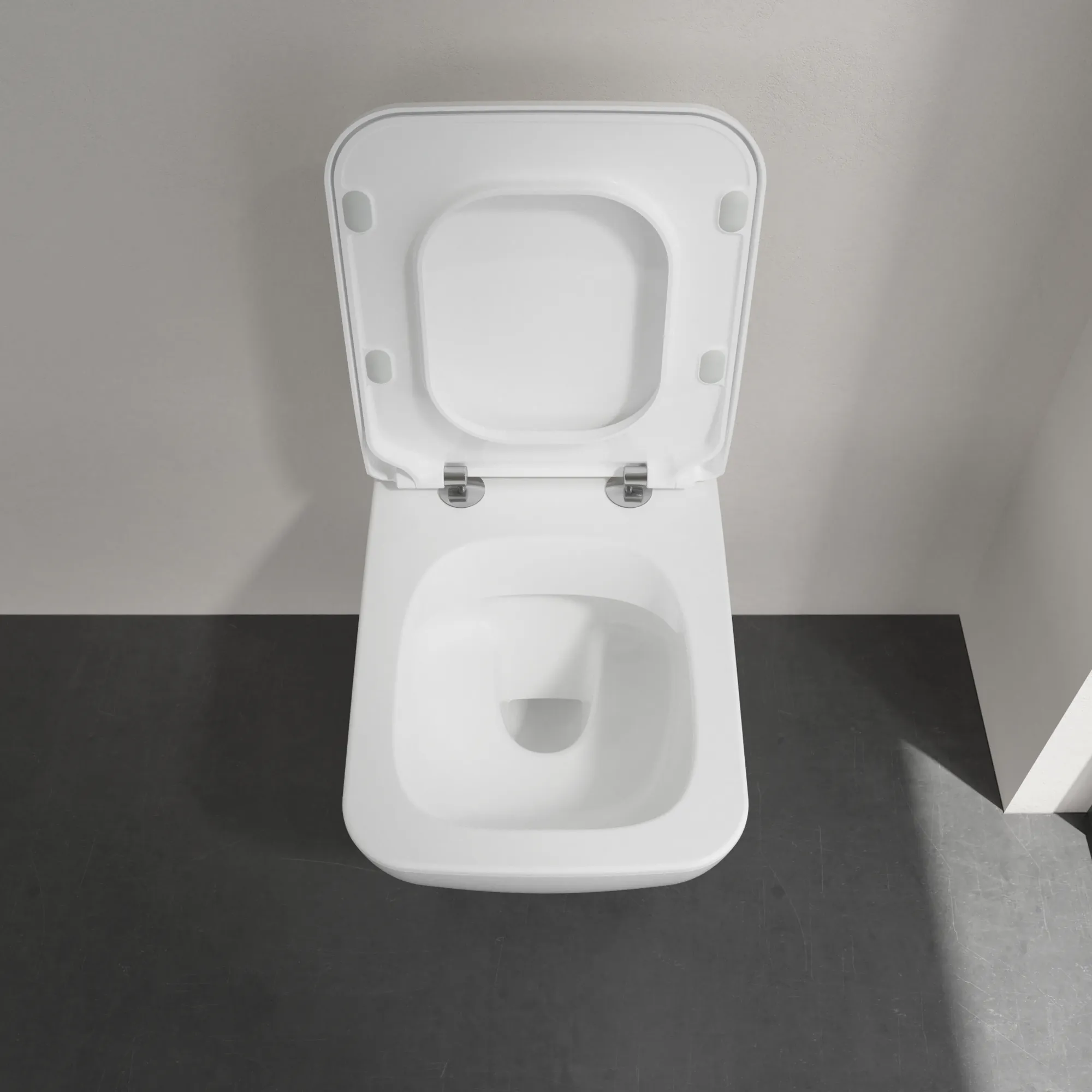 Wand-Tiefspül-WC Combi-Pack DirectFlush „Collaro“ mit SlimSeat 37,5 × 34 × 56 cm ohne Spülrand, Quick Release, Soft Closing