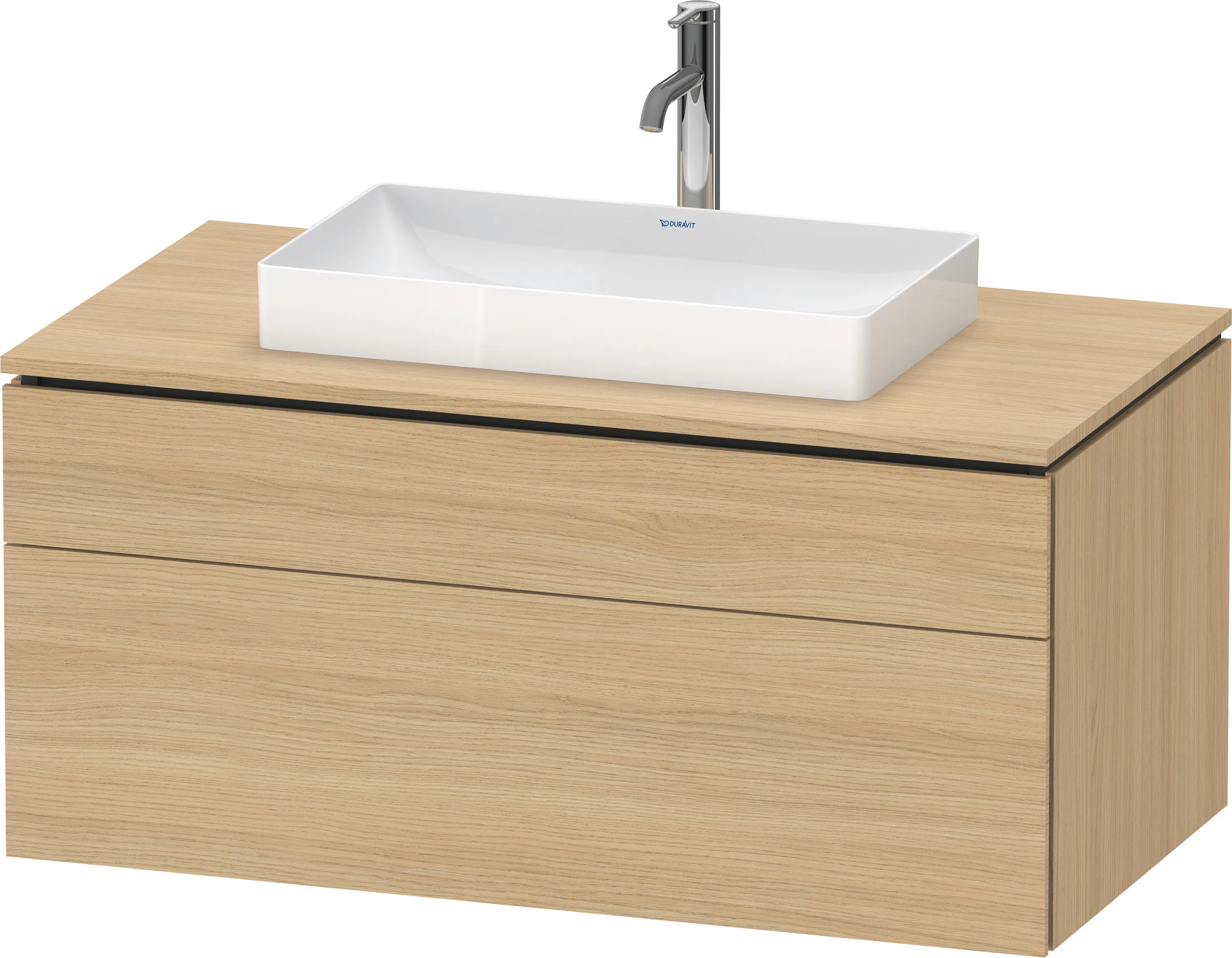Duravit Waschtischunterschrank wandhängend „L-Cube“ 102 × 48,2 × 55 cm Eiche Natur, mittig Duravit Waschtischunterschrank wandhängend „L-Cube“ 102 × 48,2 × 55 cm Eiche Natur, mittig