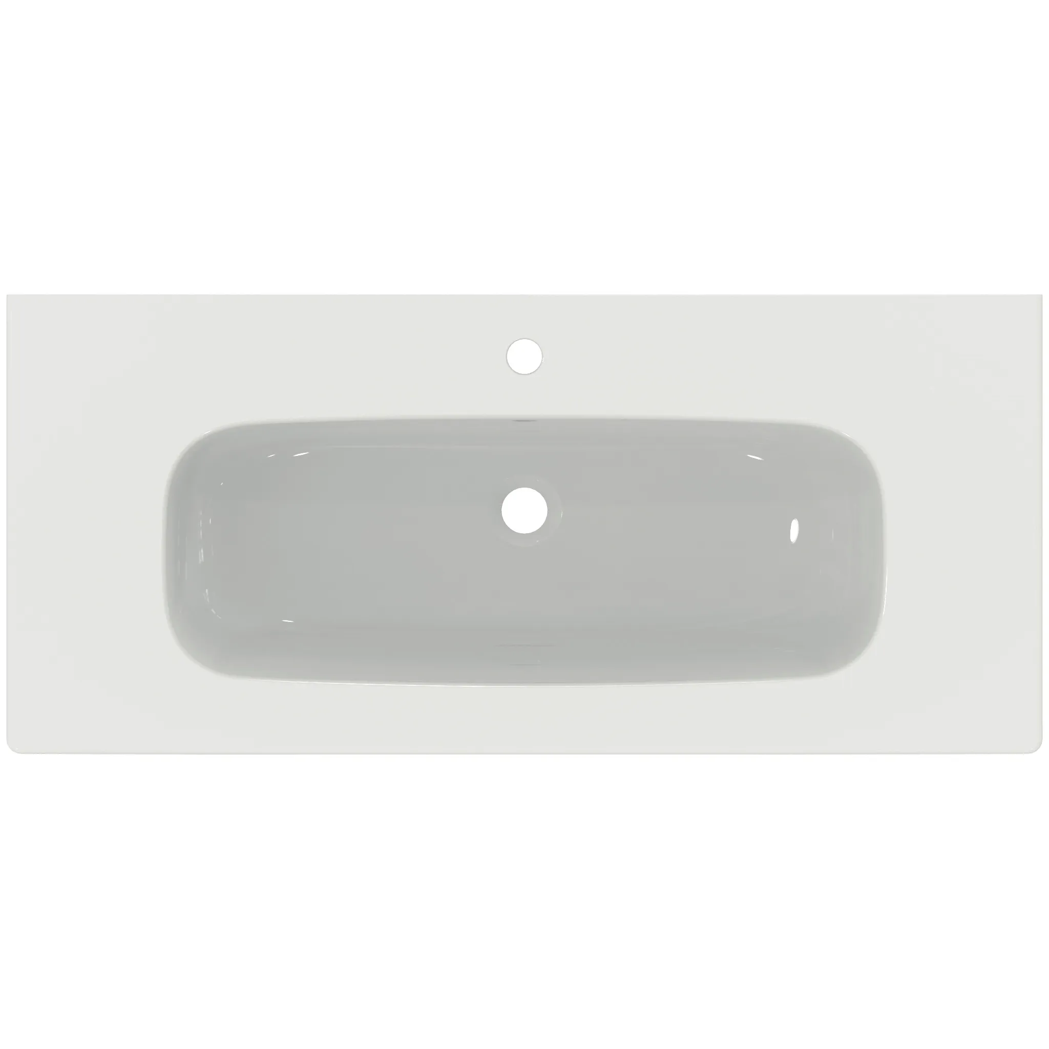 Waschbecken „i.life A“ 104 × 46 × 15,5 cm, Hahnlochposition mittig in Weiß Waschbecken „i.life A“ 104 × 46 × 15,5 cm, Hahnlochposition mittig in Weiß