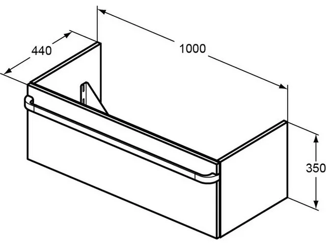 Ideal Standard Front Tonic II Auszugsfront, 1000 mm, Hochglanz hellbraun lackiert