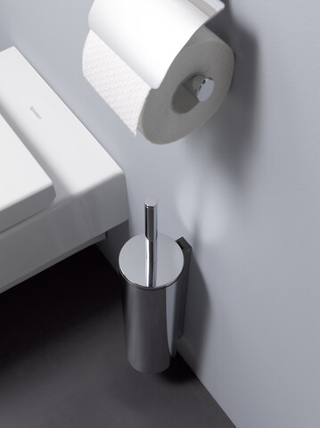 emco Toilettenbürstengarnitur mit Deckel „system 2“ in chrom, Befestigung verdeckt