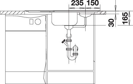 Küchenspülbecken BLANCO TIPO 9 E, 526338 B-Ware Sonderpreis