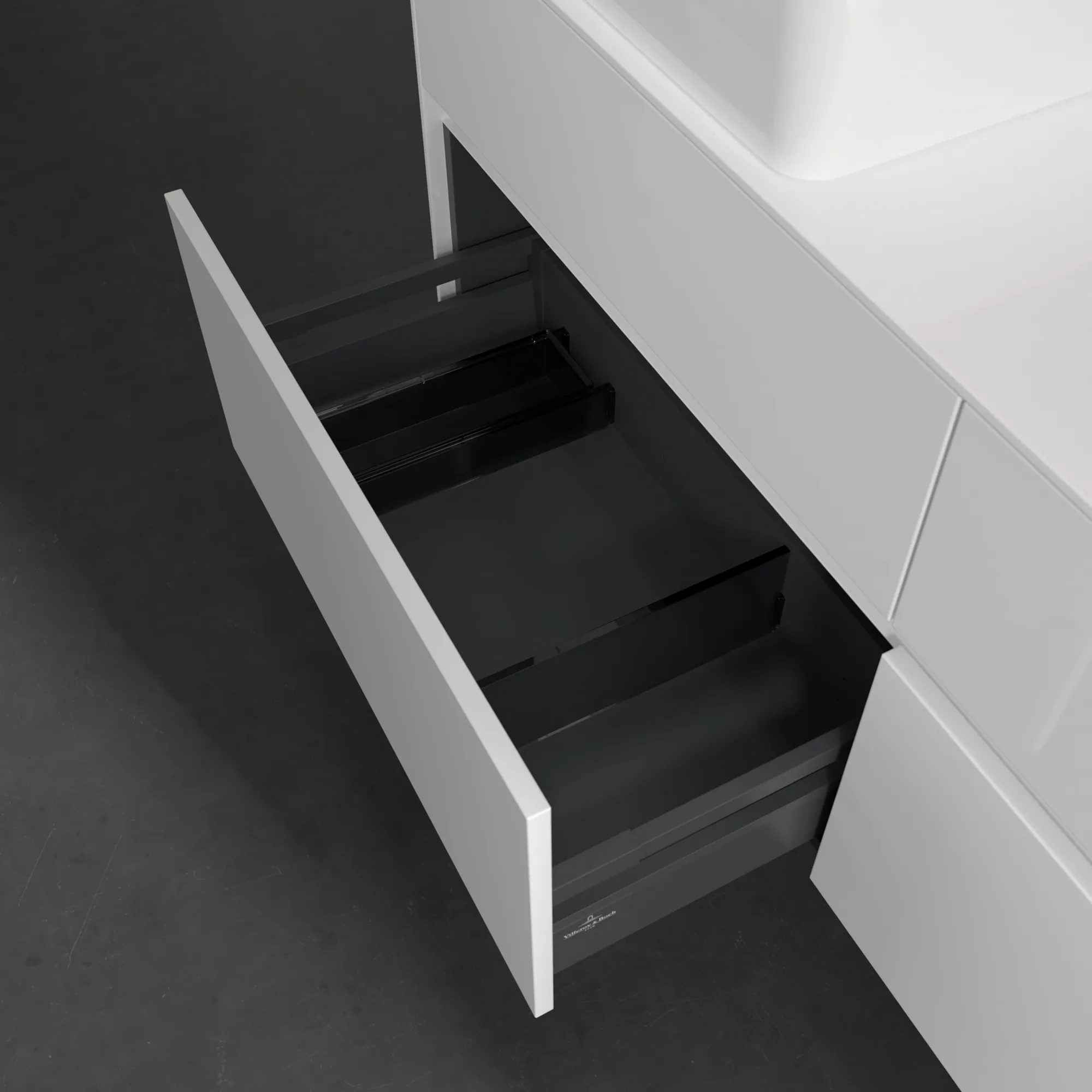 Villeroy & Boch Waschtischunterschrank „Collaro“ 1400 × 548 × 500 mm Glossy White, ohne Beleuchtung, für links und rechts
