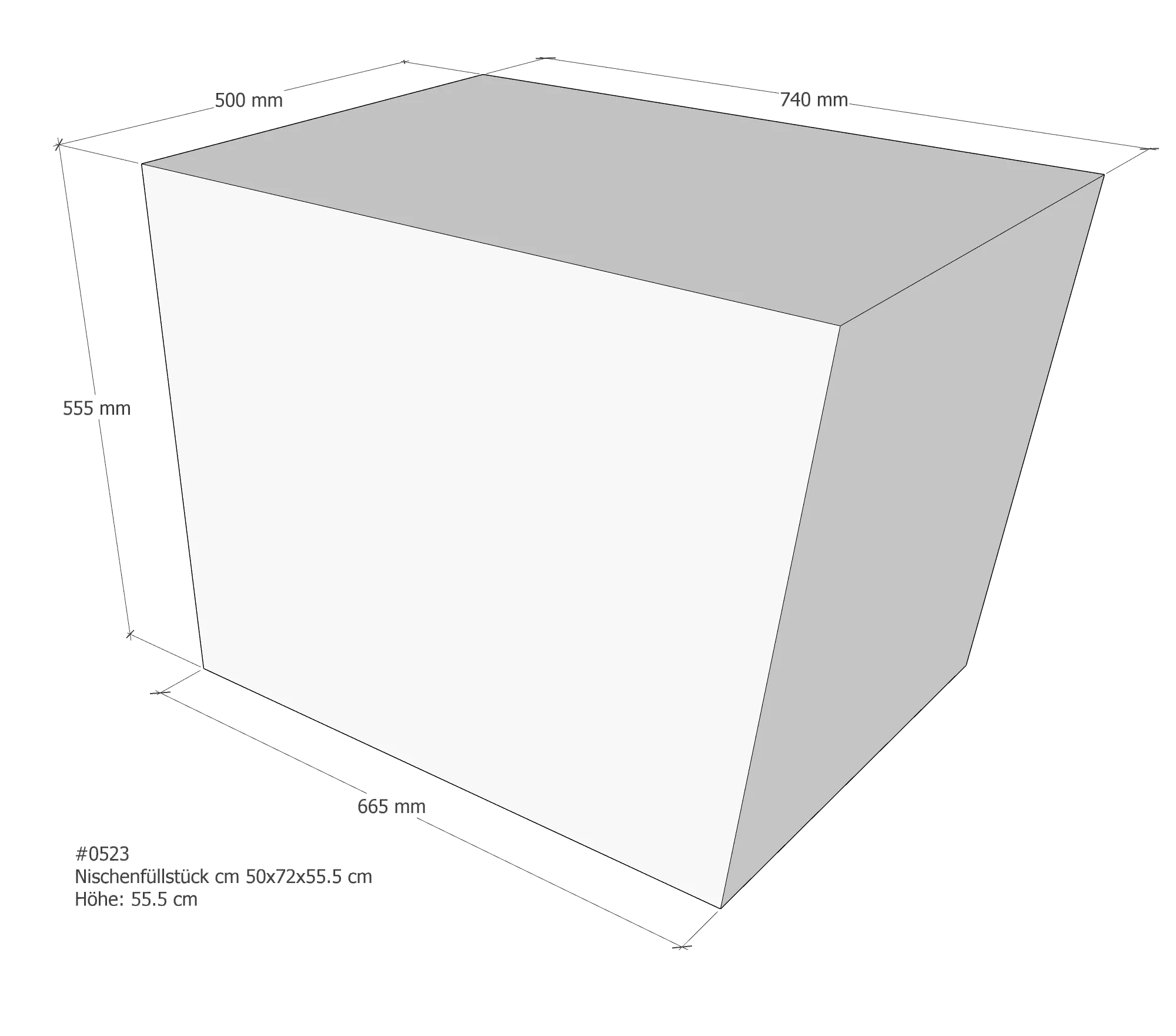 Nischenfüllstück passend für 75 × 50 cm Nischenfüllstück passend für 75 × 50 cm