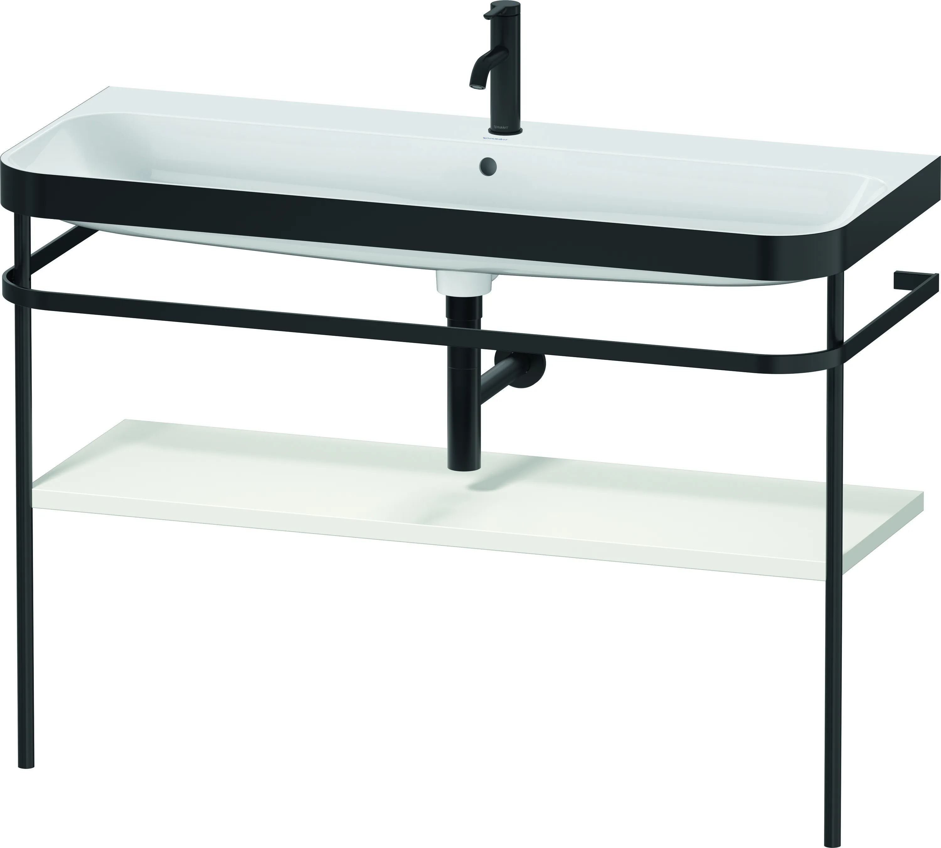 Duravit Waschtischunterschrank mit Metallkonsole „Happy D.2 Plus“ 117,5 × 85 × 49 cm in Nordic Weiß Seidenmatt Duravit Waschtischunterschrank mit Metallkonsole „Happy D.2 Plus“ 117,5 × 85 × 49 cm in Nordic Weiß Seidenmatt