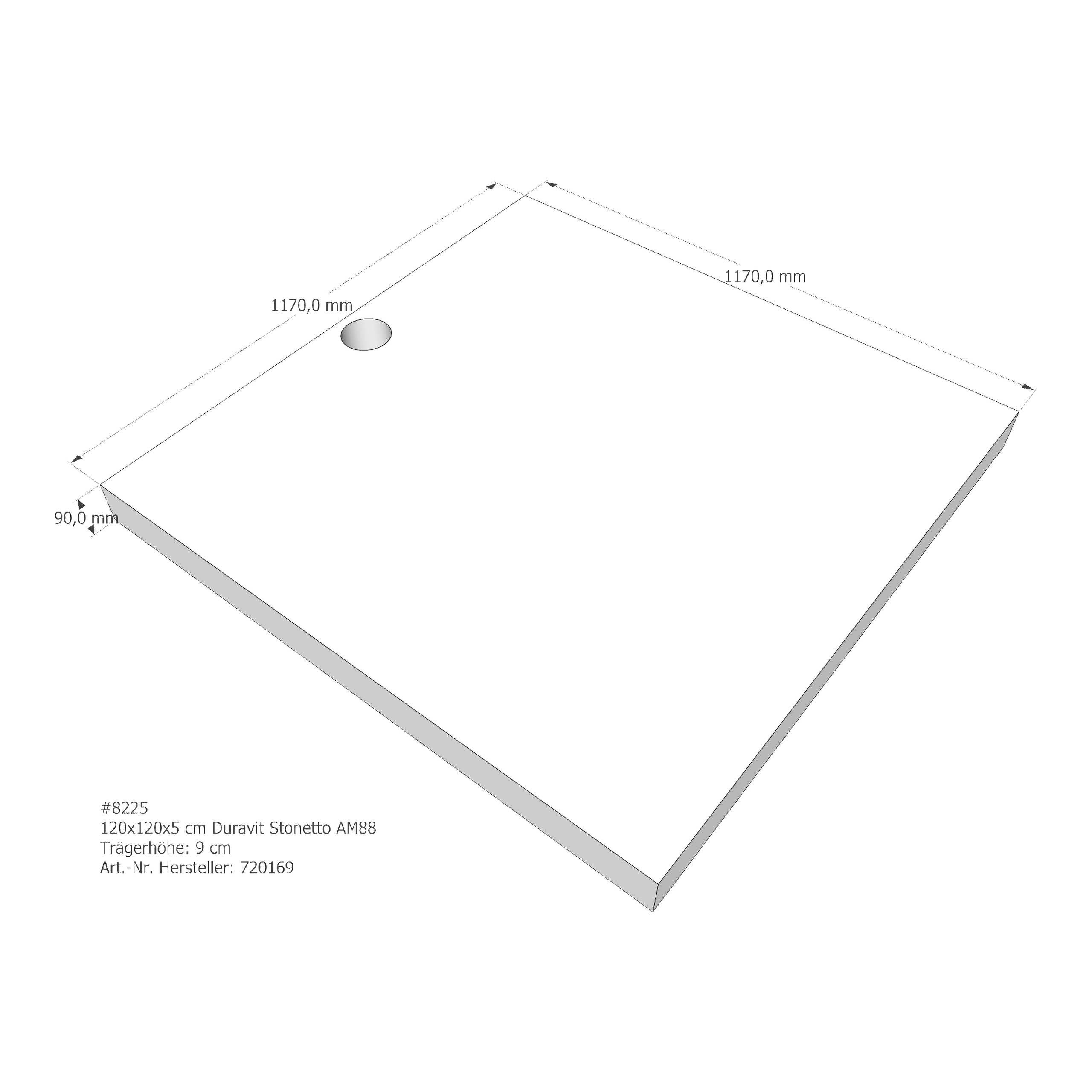 Duschwannenträger für Duravit Stonetto 120 × 120 × 5 cm Breite: 120 cm / Länge: 120 cm Duschwannenträger für Duravit Stonetto 120 × 120 × 5 cm Breite: 120 cm / Länge: 120 cm