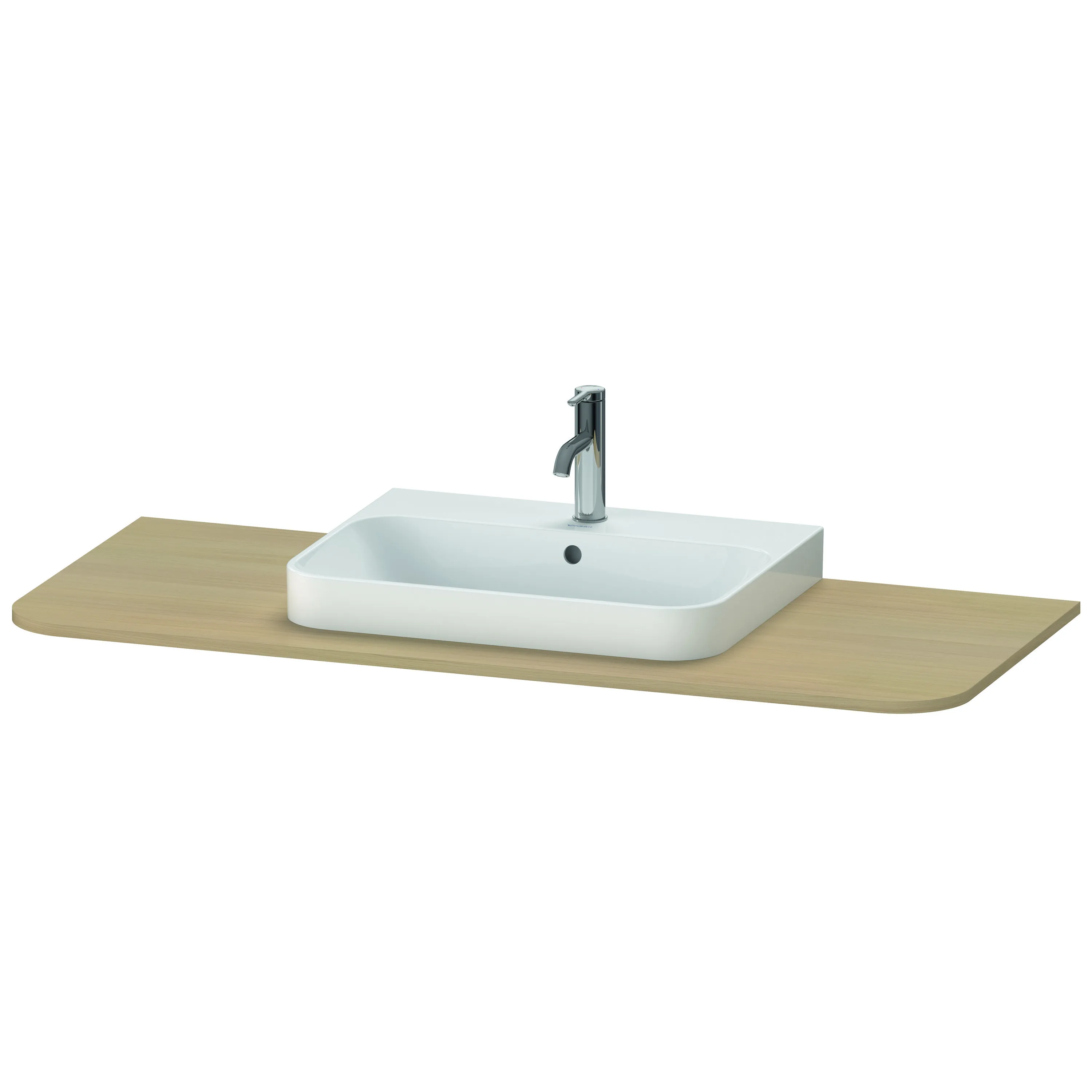 Duravit Konsole „Happy D.2 Plus“ in Mediterrane Eiche Becken: mittig / Farbe: Mediterrane Eiche / Größe: 130 × 55 × 1,6 cm Duravit Konsole „Happy D.2 Plus“ in Mediterrane Eiche Becken: mittig / Farbe: Mediterrane Eiche / Größe: 130 × 55 × 1,6 cm
