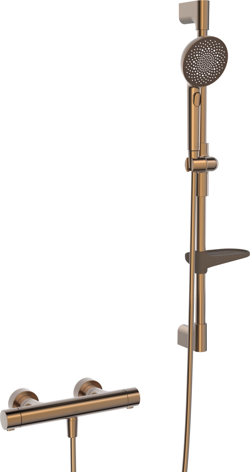 Zweihand-Duscharmatur „Prisma“ in Brushed bronze Zweihand-Duscharmatur „Prisma“ in Brushed bronze