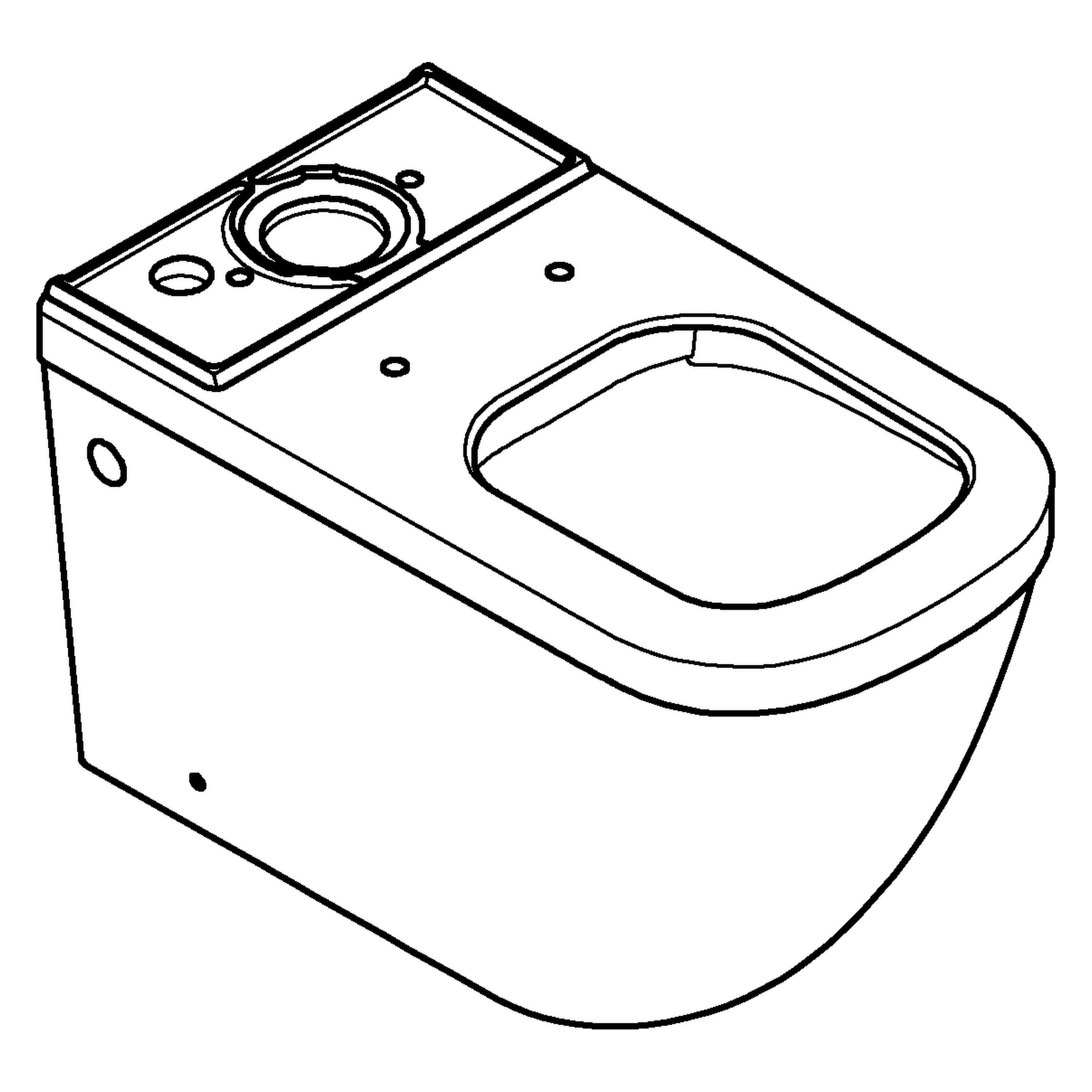 Stand-Tiefspül-WC Euro Keramik 39338, Abgang universal, spülrandlos, ohne Spülkasten, aus Sanitärkeramik, alpinweiß