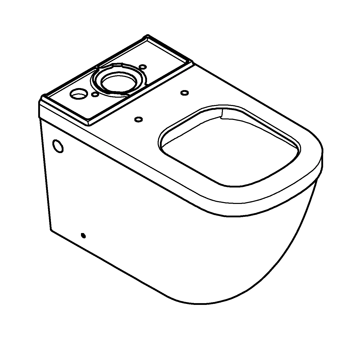 Stand-Tiefspül-WC Euro Keramik 39338, Abgang universal, spülrandlos, ohne Spülkasten, aus Sanitärkeramik, alpinweiß