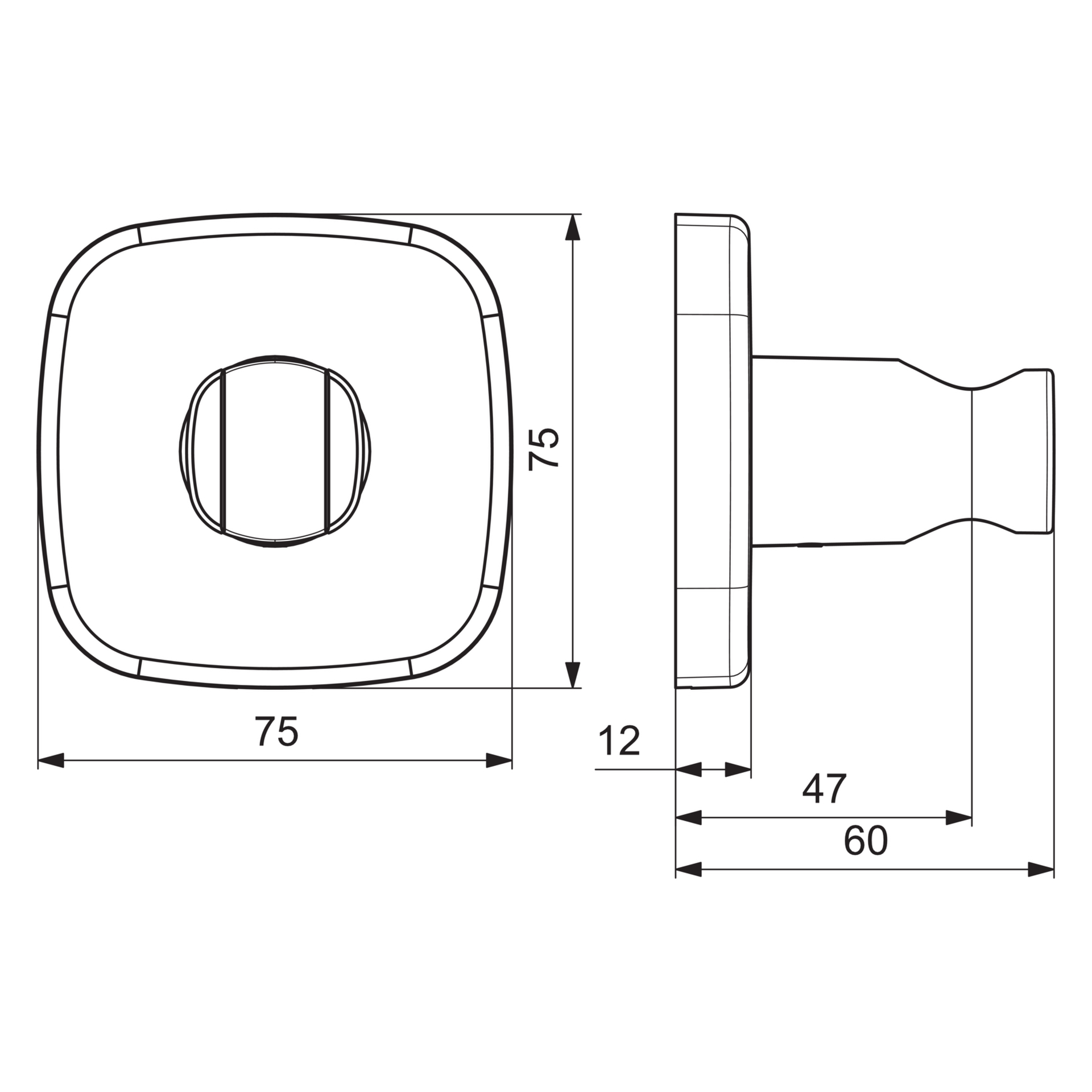 HA Wandhalter soft edge HANSALIVING 4444 Rosette soft edge Chrom