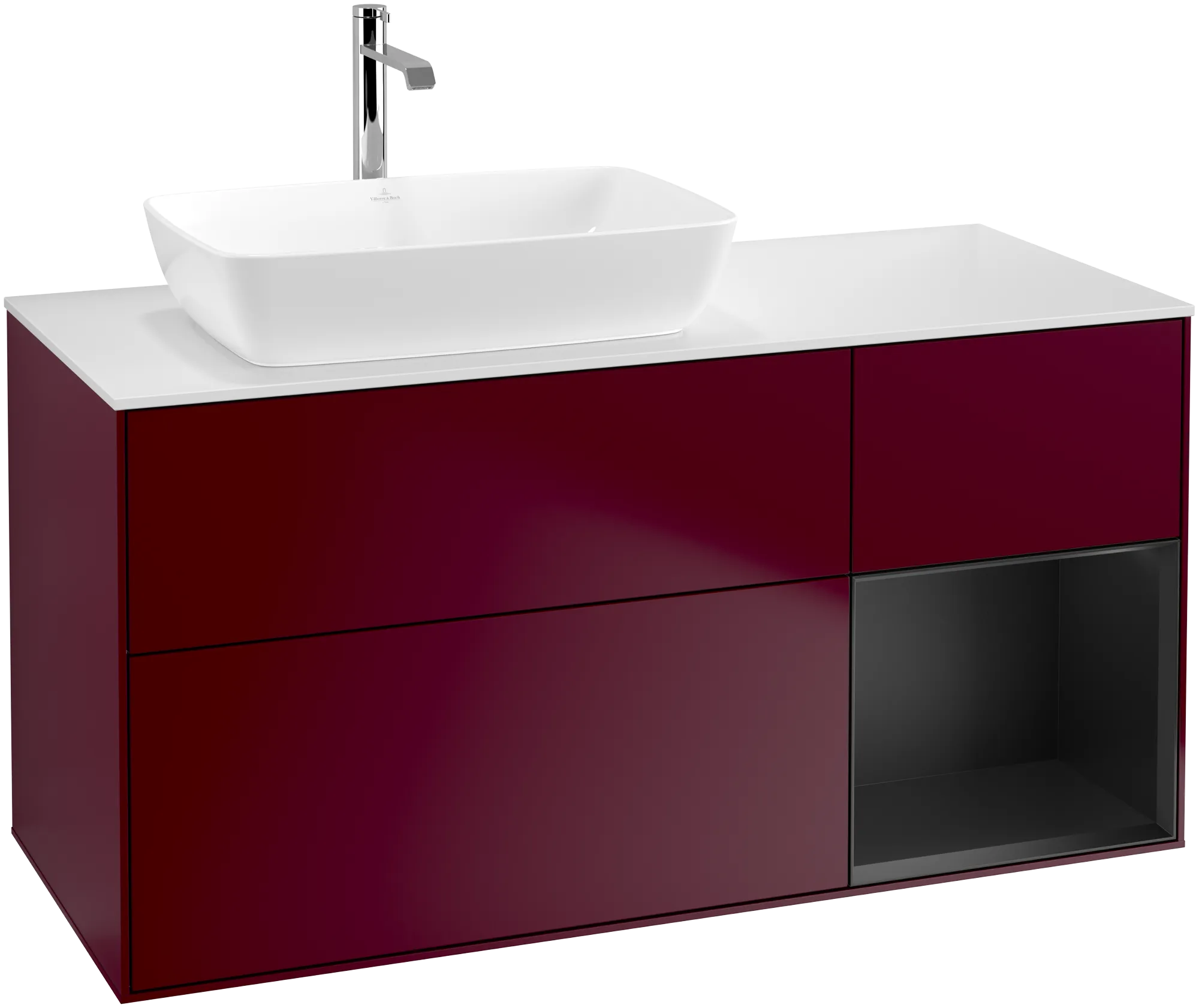 Villeroy & Boch Waschbeckenunterschrank Finion F81, 1200x603x501mm, links, Beleuchtung