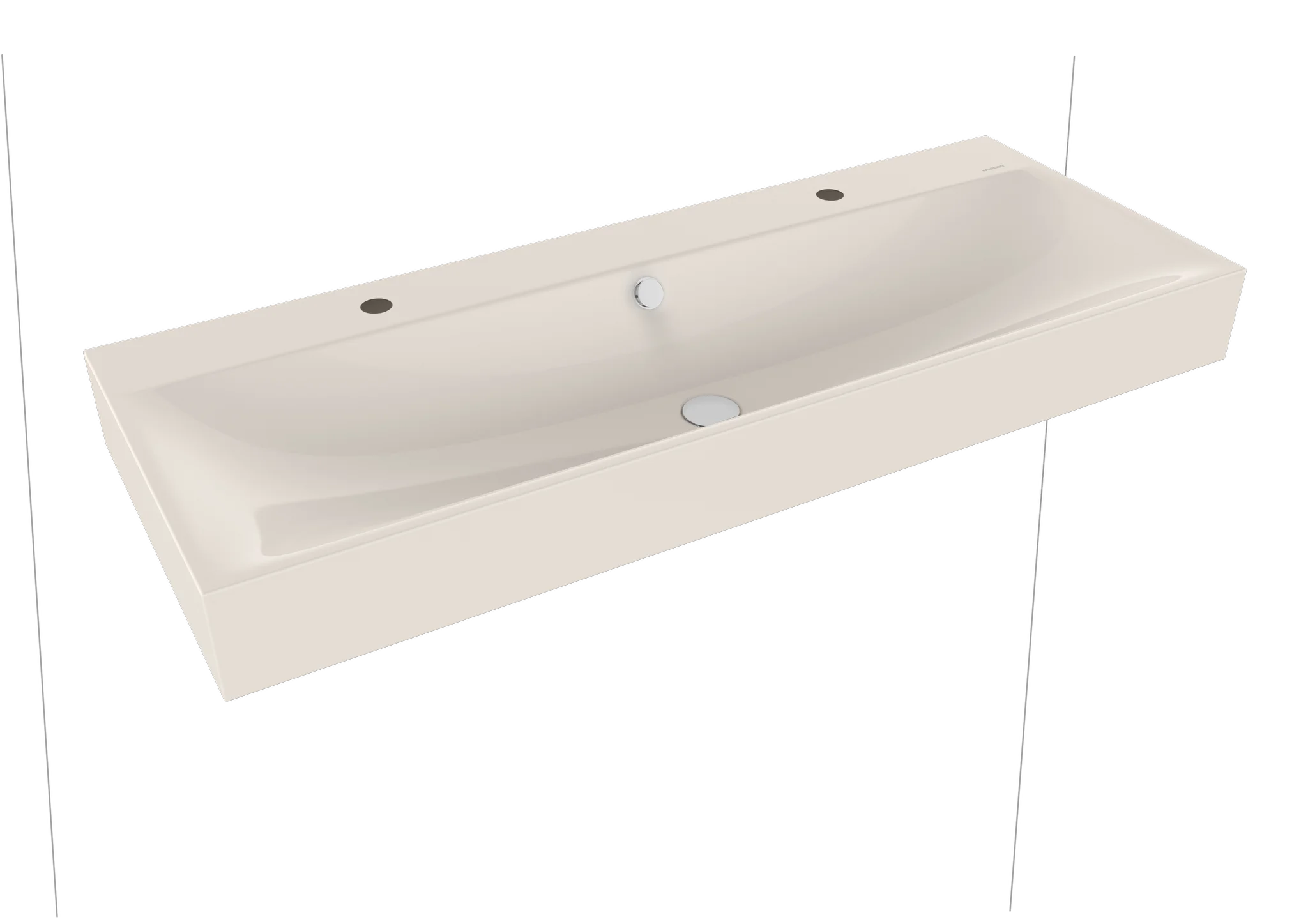 Kaldewei SILENIO Wand-Doppelwaschtisch, 1200x460 mm, alpinweiß, Perl-Effekt, mit Überlauf und 2x1er Hahnlochbohrung Kaldewei SILENIO Wand-Doppelwaschtisch, 1200x460 mm, alpinweiß, Perl-Effekt, mit Überlauf und 2x1er Hahnlochbohrung