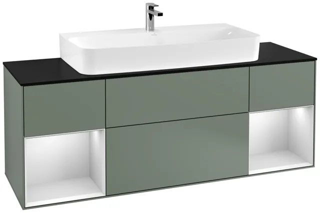 Villeroy & Boch Waschtischunterschrank „Finion“ für Schrankwaschtisch 1600 × 603 × 501 mm Olive Matt Lacquer, für Becken mittig Villeroy & Boch Waschtischunterschrank „Finion“ für Schrankwaschtisch 1600 × 603 × 501 mm Olive Matt Lacquer, für Becken mittig