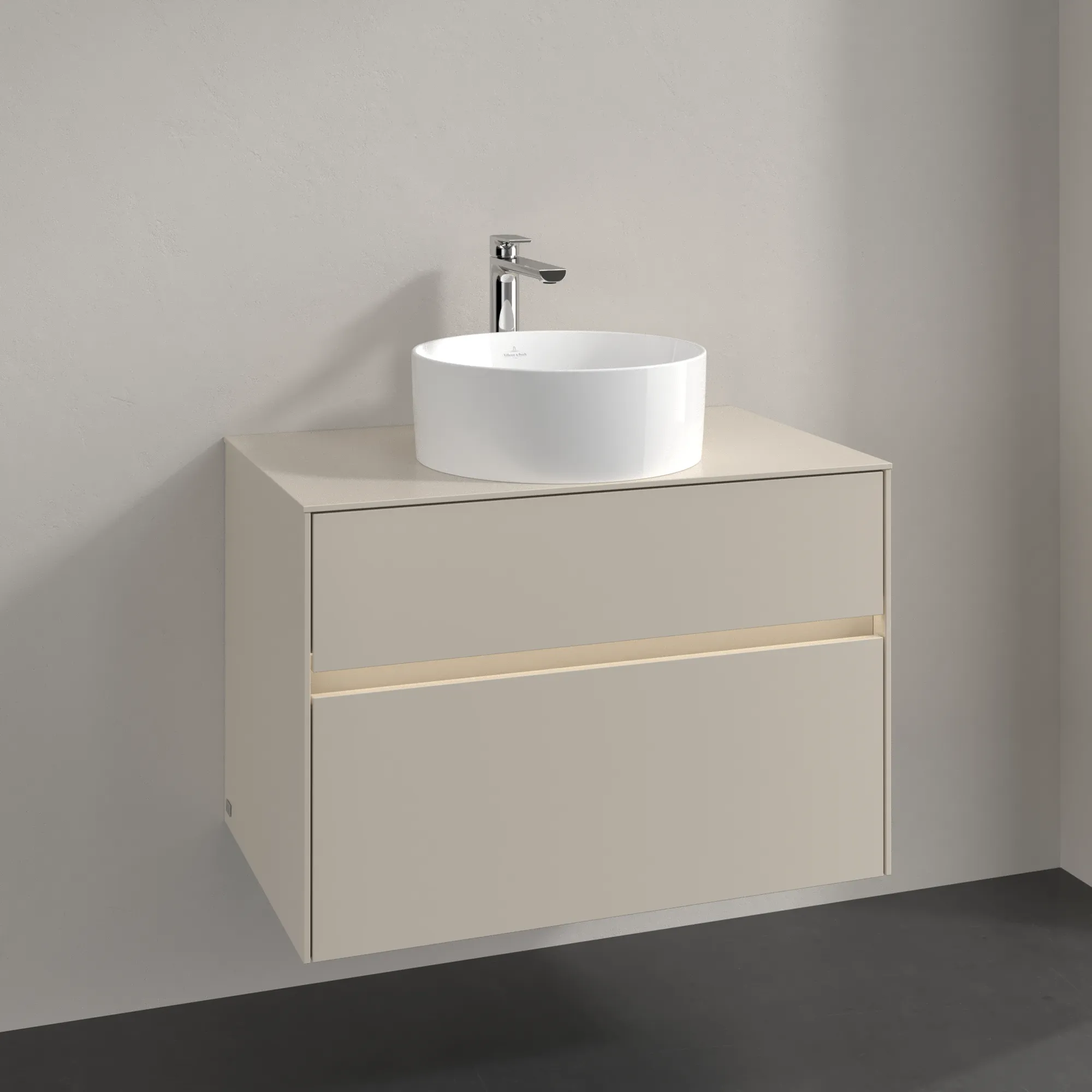 Villeroy & Boch Waschbeckenunterschrank Collaro C037B0, Cashmere Grey, 800x548x500 mm, mit Beleuchtung und SoftClosing, für Aufsatzwaschbecken Villeroy & Boch Waschbeckenunterschrank Collaro C037B0, Cashmere Grey, 800x548x500 mm, mit Beleuchtung und SoftClosing, für Aufsatzwaschbecken