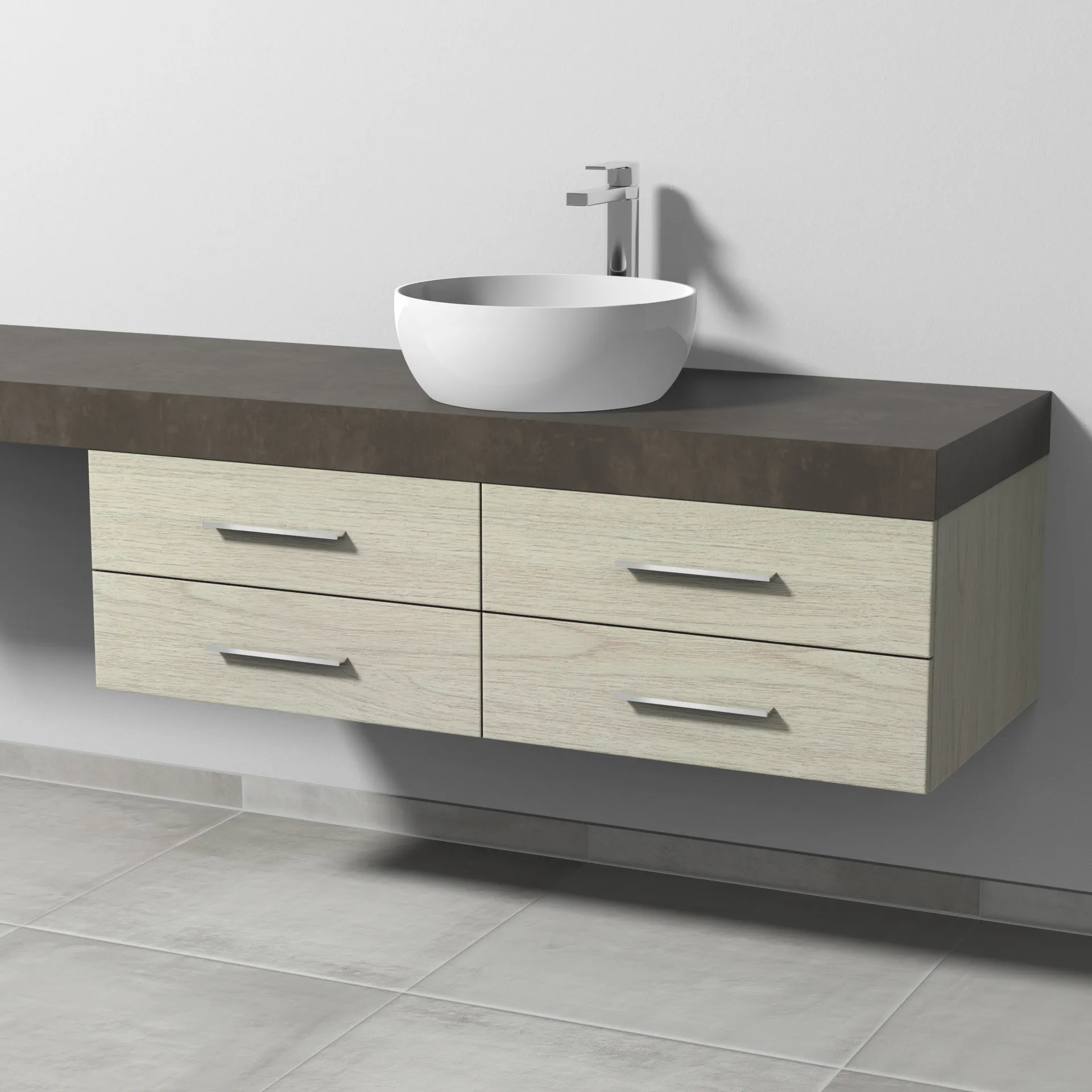 Sanipa Waschtischunterschrank „2morrow“ 1200 × 340 × 520 mm in White Oak