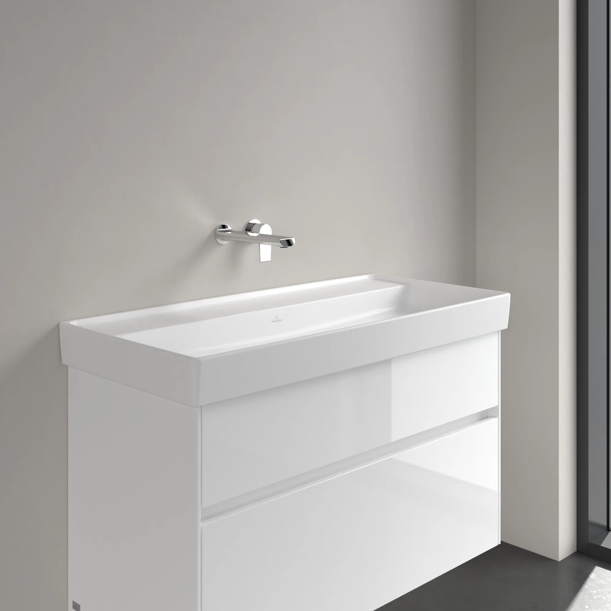 Villeroy & Boch Schrankwaschtisch aus TitanCeram „Collaro“ 1000 × 470 × 160 mm, ohne Hahnlochbohrung in Stone White Villeroy & Boch Schrankwaschtisch aus TitanCeram „Collaro“ 1000 × 470 × 160 mm, ohne Hahnlochbohrung in Stone White
