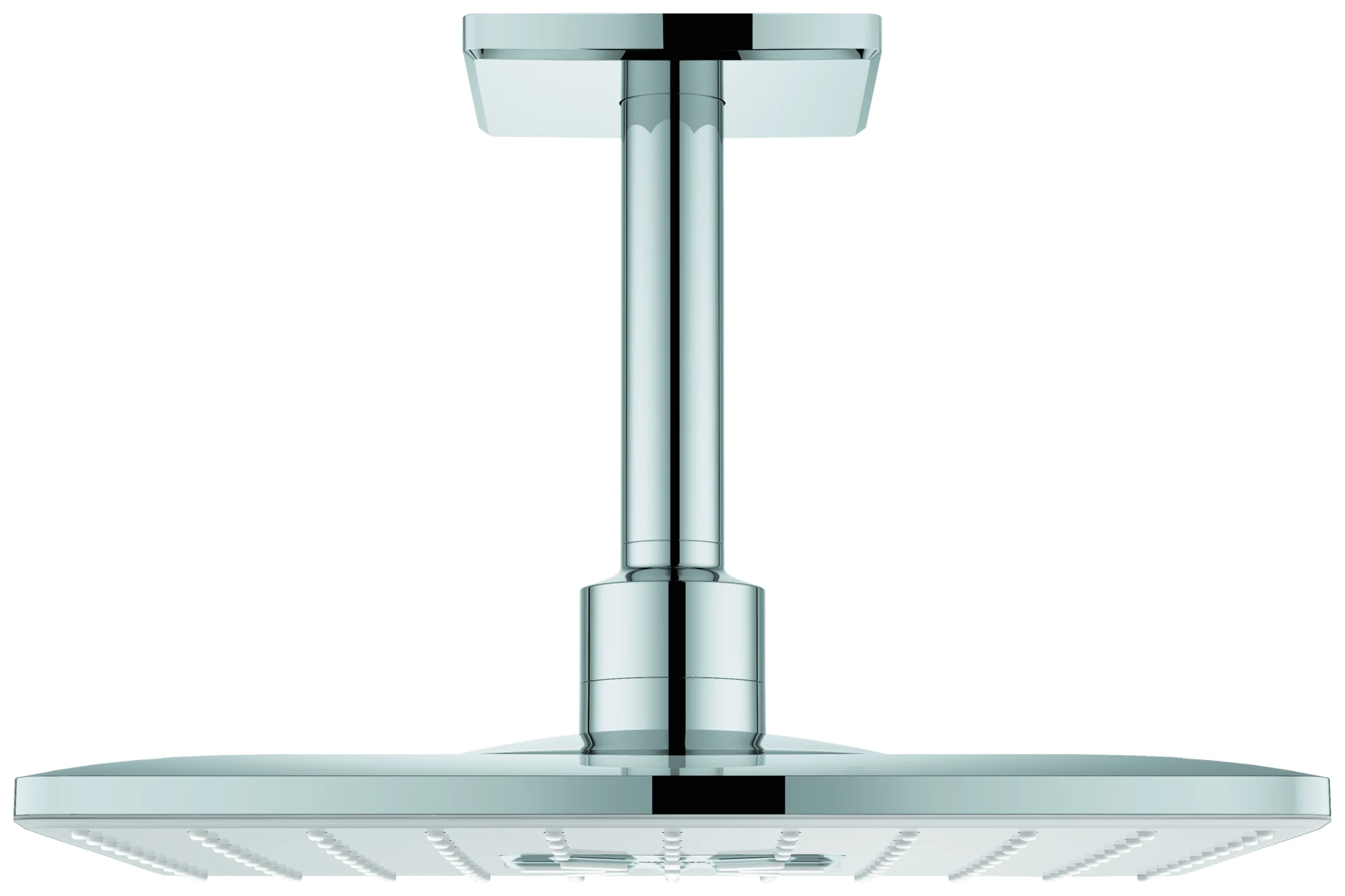 Kopfbrauseset Rainshower SmartActive 310 Cube 26481, 2 Strahlarten, Deckenauslass 142 mm, eckige Form, chrom