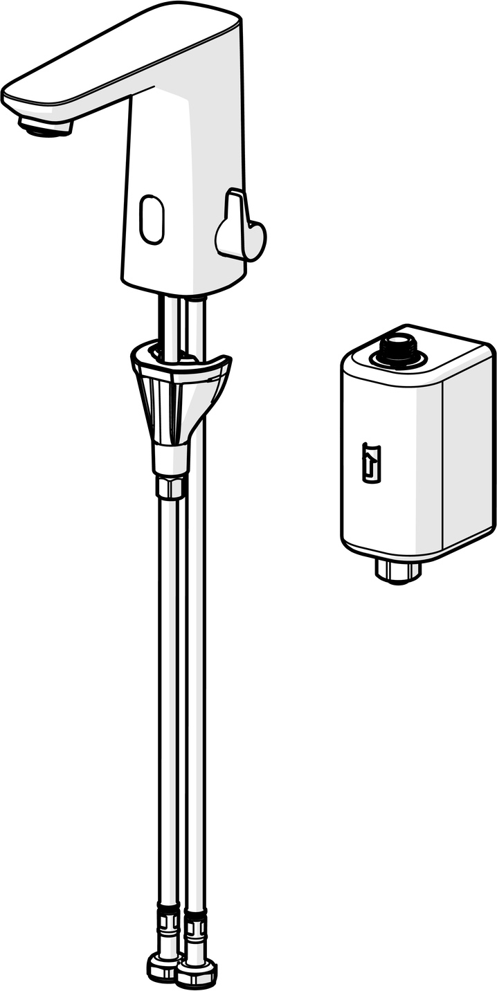 Hansa Waschtischarmatur, elektronisch „Electra“ Ausladung 117 mm in Chrom Hansa Waschtischarmatur, elektronisch „Electra“ Ausladung 117 mm in Chrom