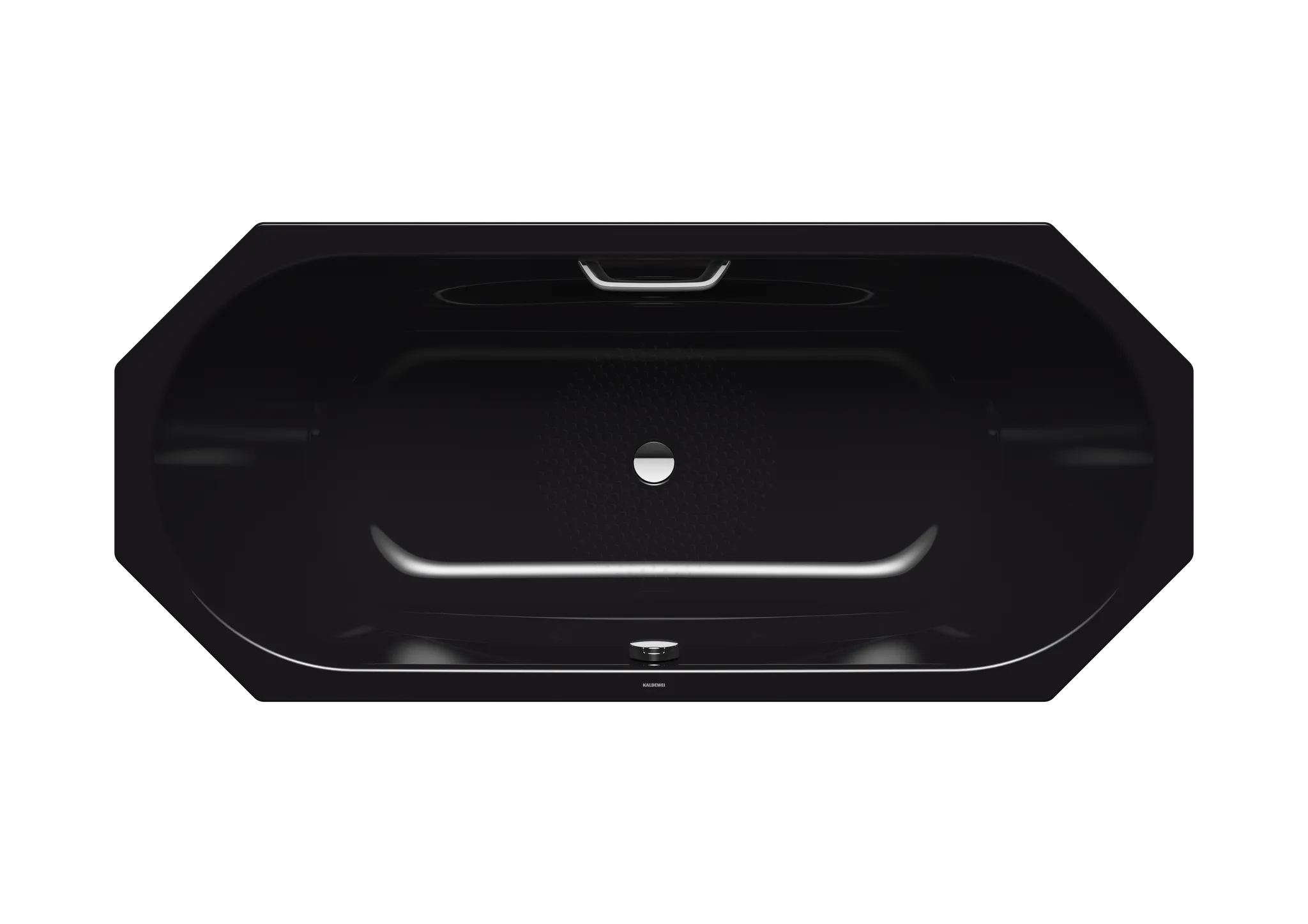 Kaldewei Badewanne „Vaio Duo 8“ achteck 180 × 80 cm, mit Grifflochbohrungen in schwarz