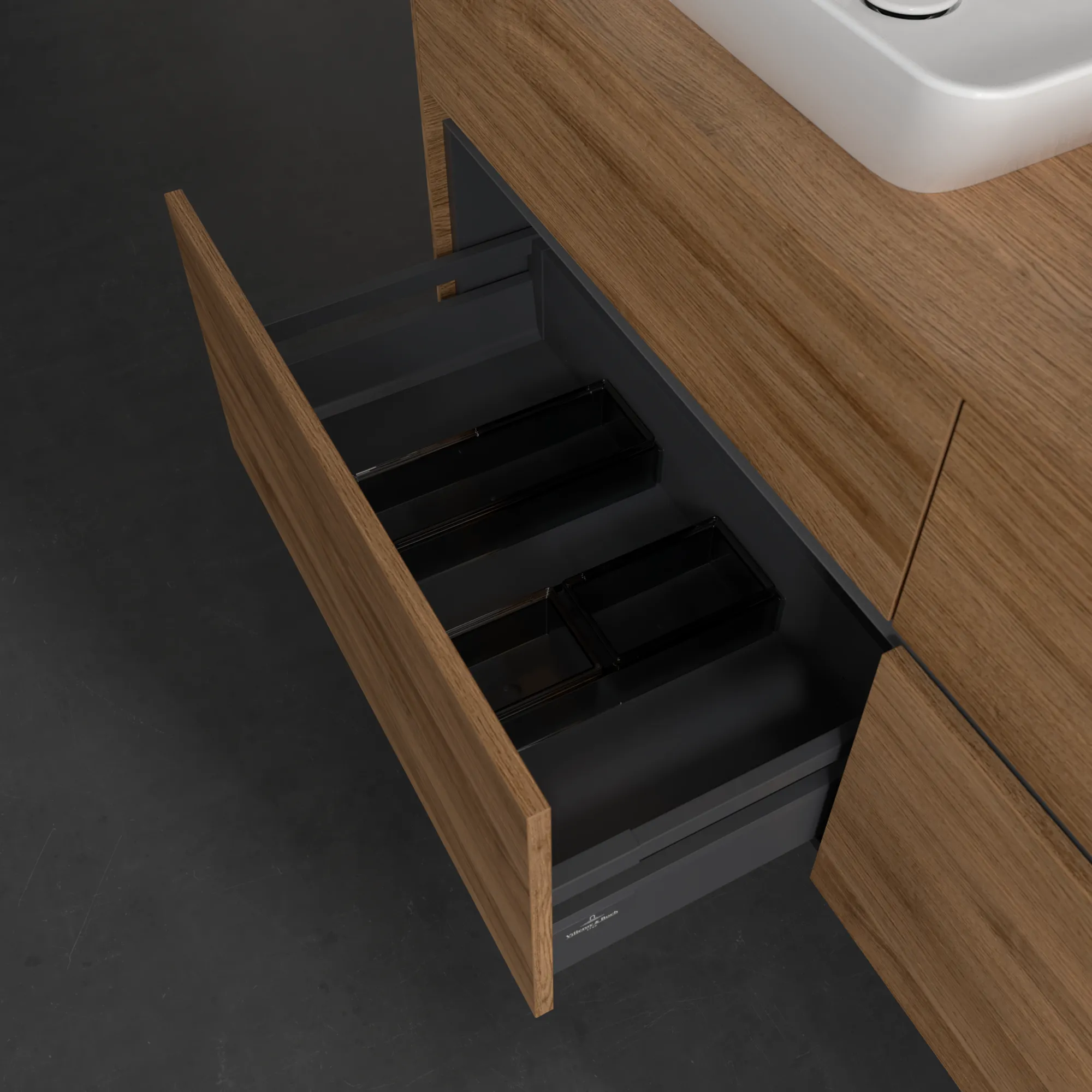 Villeroy & Boch Waschtischunterschrank „Collaro“ 1400 × 548 × 500 mm Kansas Oak, ohne Beleuchtung, für links und rechts