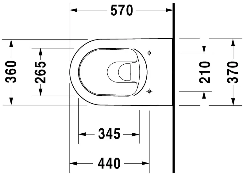 Wand-Tiefspül-WC „ME by Starck“ 37 × 35,5 × 57 cm, Befestigung verdeckt, mit Spülrand Wand-Tiefspül-WC „ME by Starck“ 37 × 35,5 × 57 cm, Befestigung verdeckt, mit Spülrand