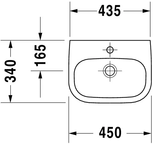 Handwaschbecken Med „D-Code“, Form rechteckig 45 × 34 cm