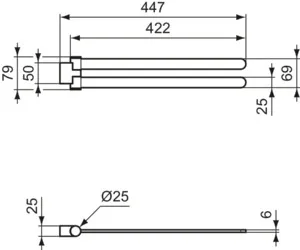 doppelter Handtuchhalter Conca 447mm Brushed Gold doppelter Handtuchhalter Conca 447mm Brushed Gold