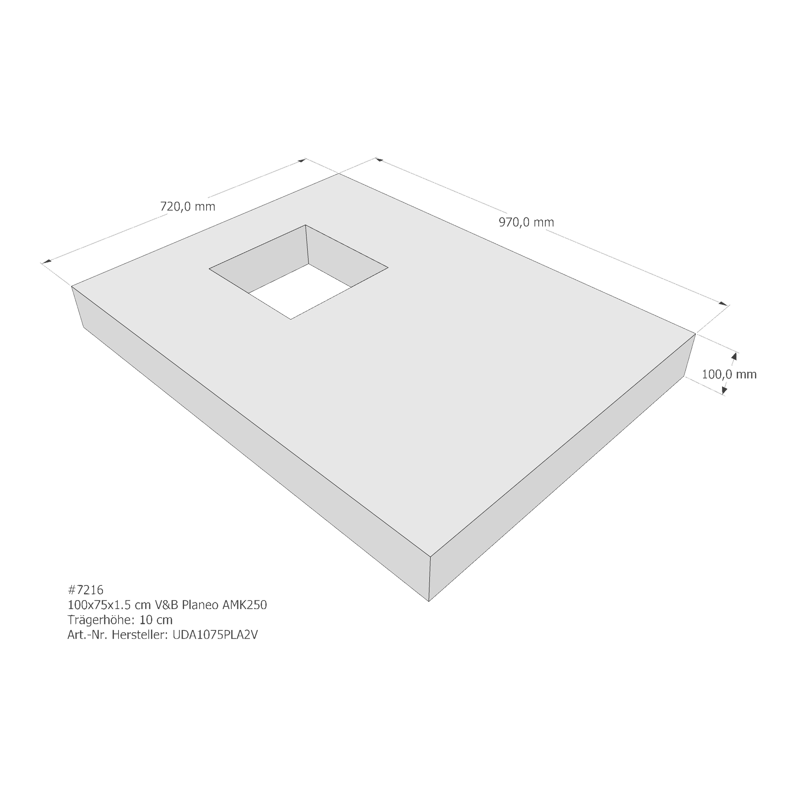 Duschwannenträger für Villeroy & Boch Planeo 100 × 75 × 1,5 cm