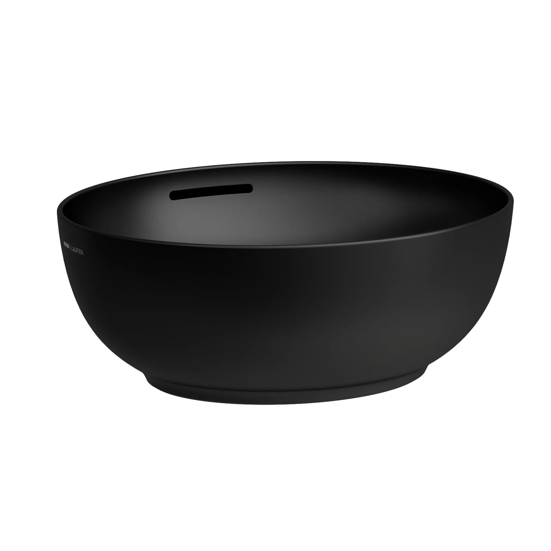 Laufen Waschtisch-Schale ILBAGNOALESSI, oval, 400x450x170 mm, Schwarz matt, inkl. Ablaufventil mit Ventilabdeckung