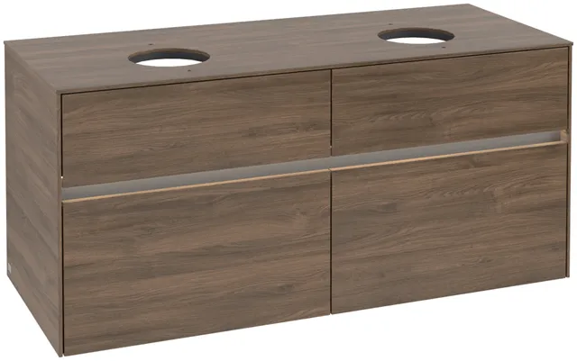 Villeroy & Boch Waschtischunterschrank „Collaro“ 1200 × 548 × 500 mm Arizona Oak, mit Beleuchtung, für links und rechts