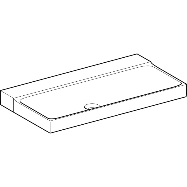 Wandwaschtisch „Xeno2“, rechteckig, mittig 90 × 48 cm mit KeraTect® Wandwaschtisch „Xeno2“, rechteckig, mittig 90 × 48 cm mit KeraTect®