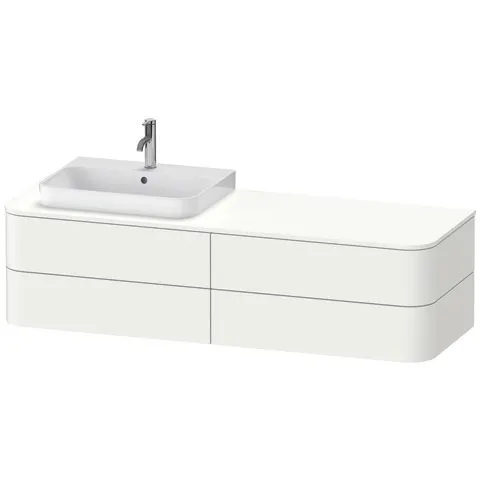 Duravit Waschtischunterschrank wandhängend „Happy D.2 Plus“ 160 × 40,8 × 55 cm, links Becken: links / Beleuchtung: ohne / Front- & Korpusfarbe: Weiß Seidenmatt / Größe: 160 × 55 × 40,8 cm / Oberfläche: Lack / Schubladen: 4 Duravit Waschtischunterschrank wandhängend „Happy D.2 Plus“ 160 × 40,8 × 55 cm, links Becken: links / Beleuchtung: ohne / Front- & Korpusfarbe: Weiß Seidenmatt / Größe: 160 × 55 × 40,8 cm / Oberfläche: Lack / Schubladen: 4