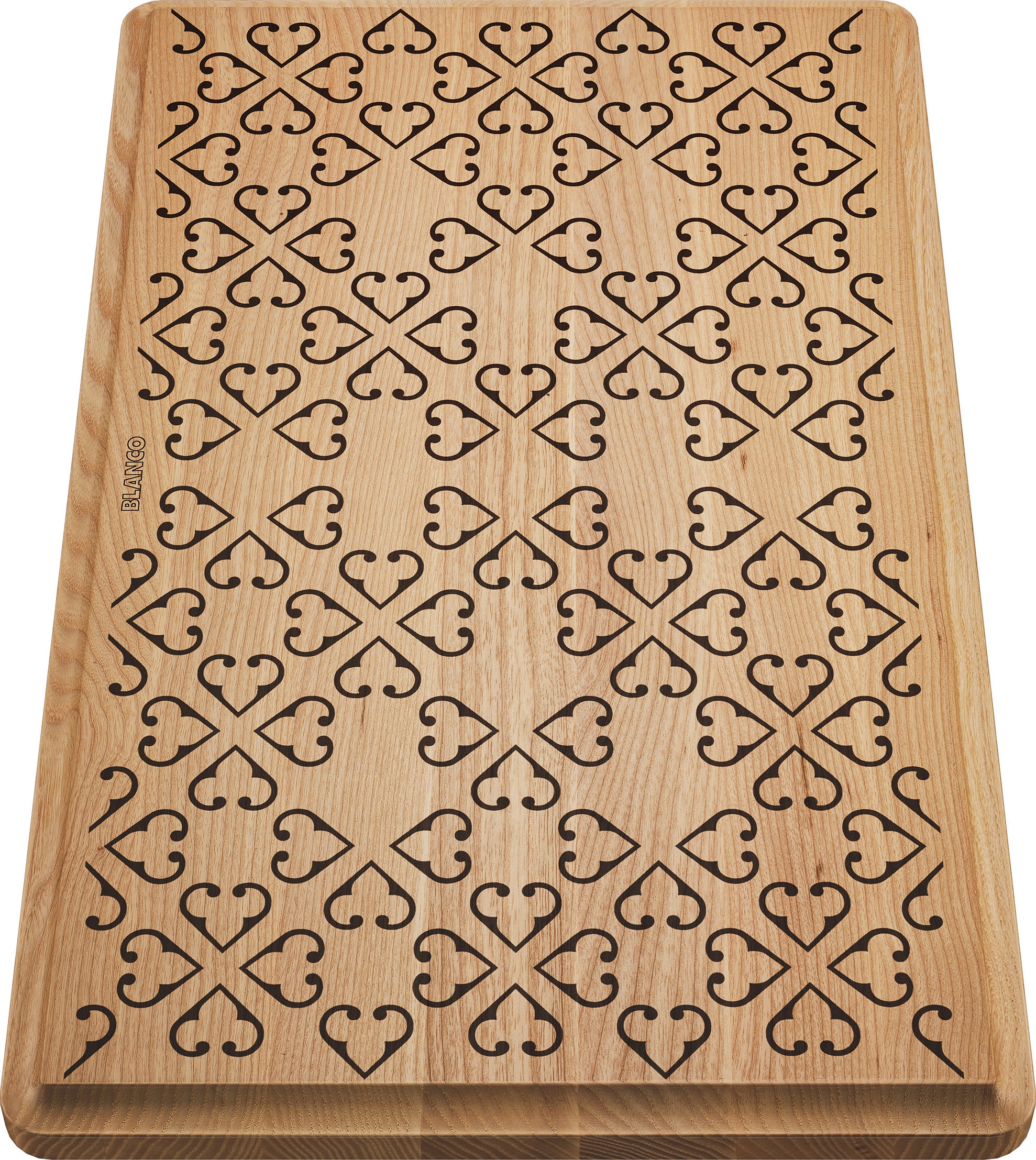 Schneidbrett aus massiver Esche mit Ornament-Dekor Schneidbrett aus massiver Esche mit Ornament-Dekor