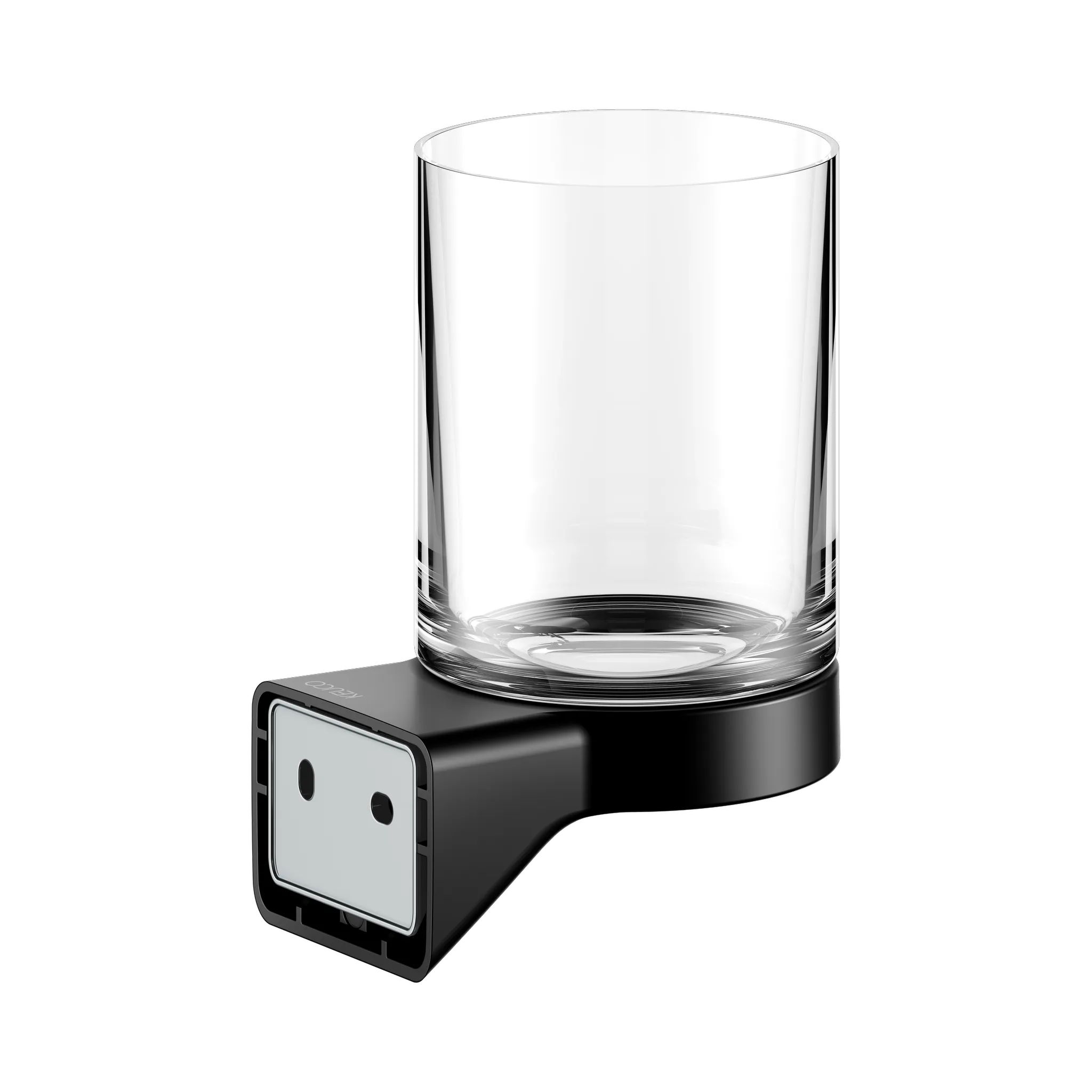 KEUCO AVENO Glashalter mit Echtkristall-Glas schwarz matt KEUCO AVENO Glashalter mit Echtkristall-Glas schwarz matt