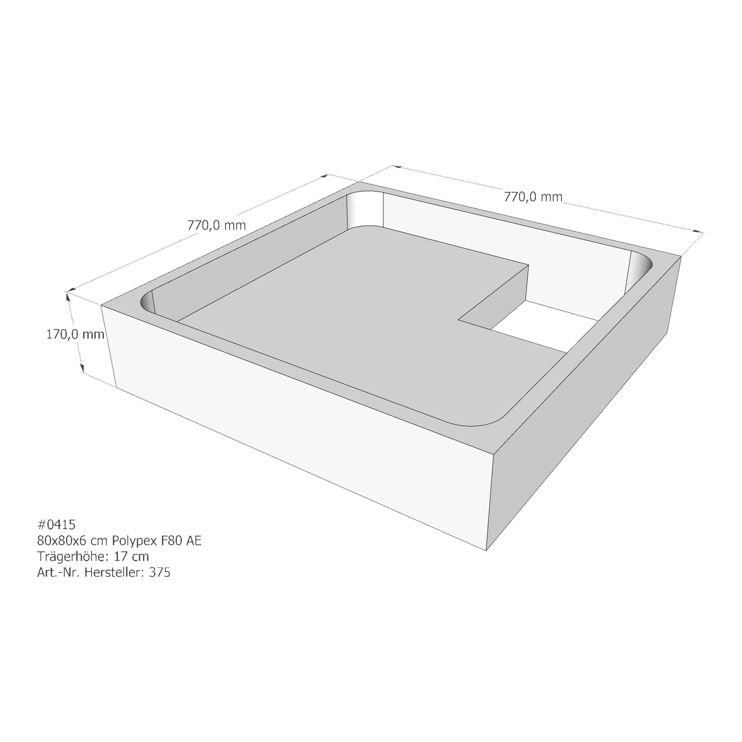 Duschwannenträger für Polypex F80 80 × 80 × 6 cm