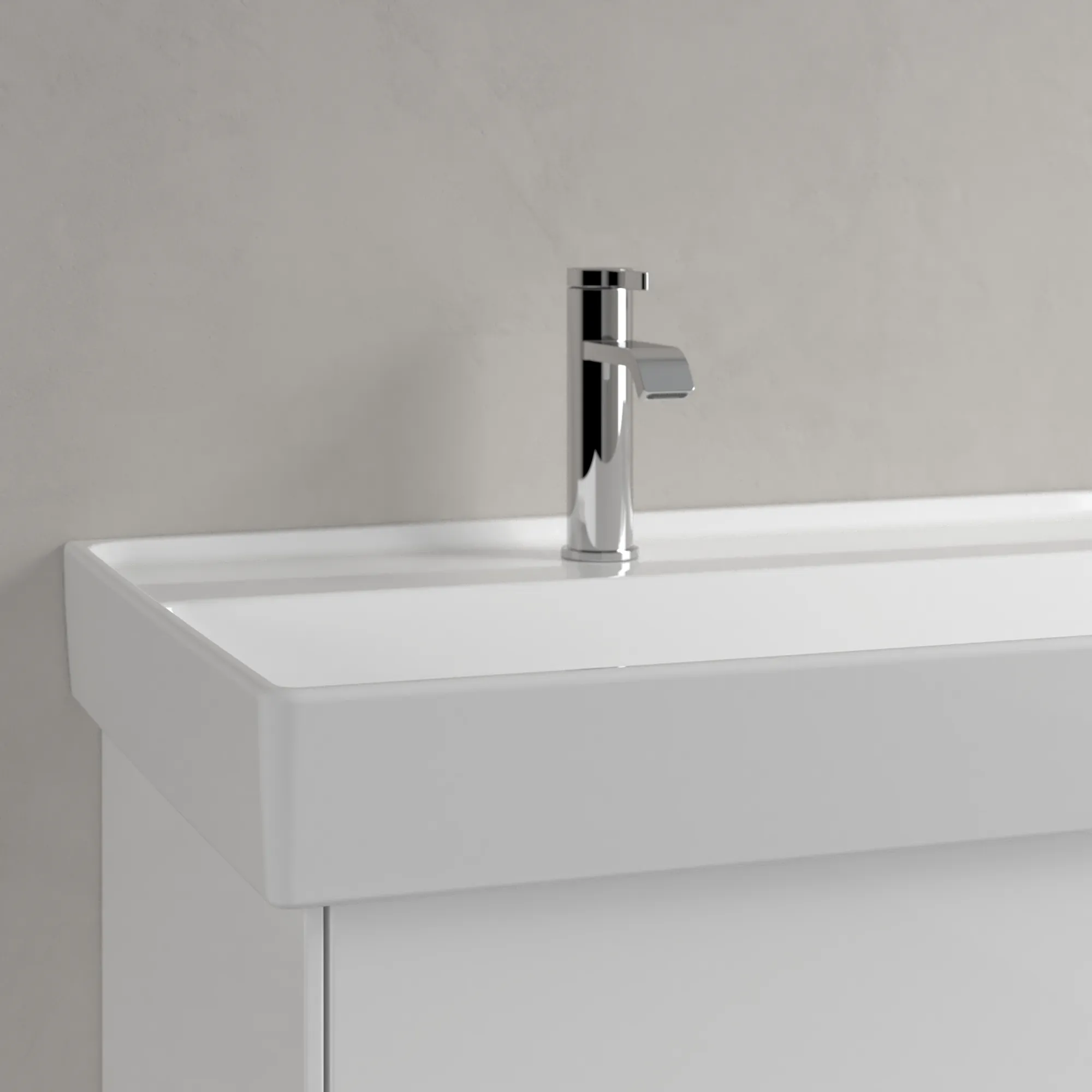Villeroy & Boch Schrankwaschtisch aus TitanCeram „Collaro“ 1200 × 470 × 160 mm, Hahnlochposition links und rechts, mit Hahnlochbohrung in Weiß Alpin Villeroy & Boch Schrankwaschtisch aus TitanCeram „Collaro“ 1200 × 470 × 160 mm, Hahnlochposition links und rechts, mit Hahnlochbohrung in Weiß Alpin