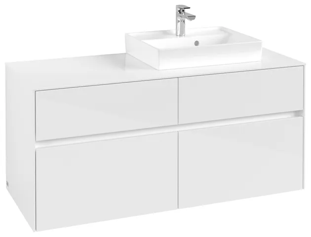 Villeroy & Boch Waschtischunterschrank „Collaro“ 1200 × 548 × 500 mm Glossy White, ohne Beleuchtung, für Becken rechts