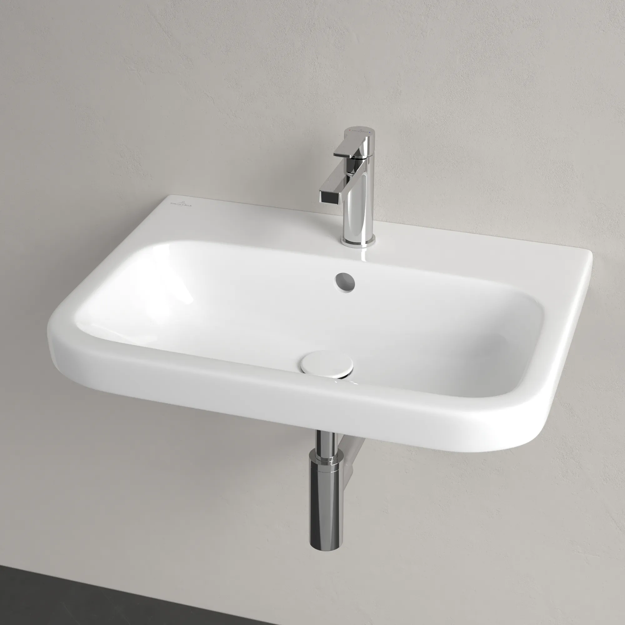 Villeroy & Boch Architectura Wandwaschbecken 4188KG, 650x470x180mm, weiß Alpin, glänzend, mit Überlauf, für 3-Loch-Armatur