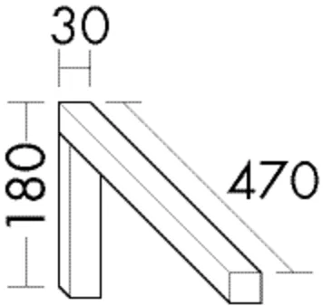 Burgbad Konsolenträger ACHW003, schwarz matt, 180 mm hoch, 470 mm tief, 30 mm breit, max. Traglast 70 kg Burgbad Konsolenträger ACHW003, schwarz matt, 180 mm hoch, 470 mm tief, 30 mm breit, max. Traglast 70 kg